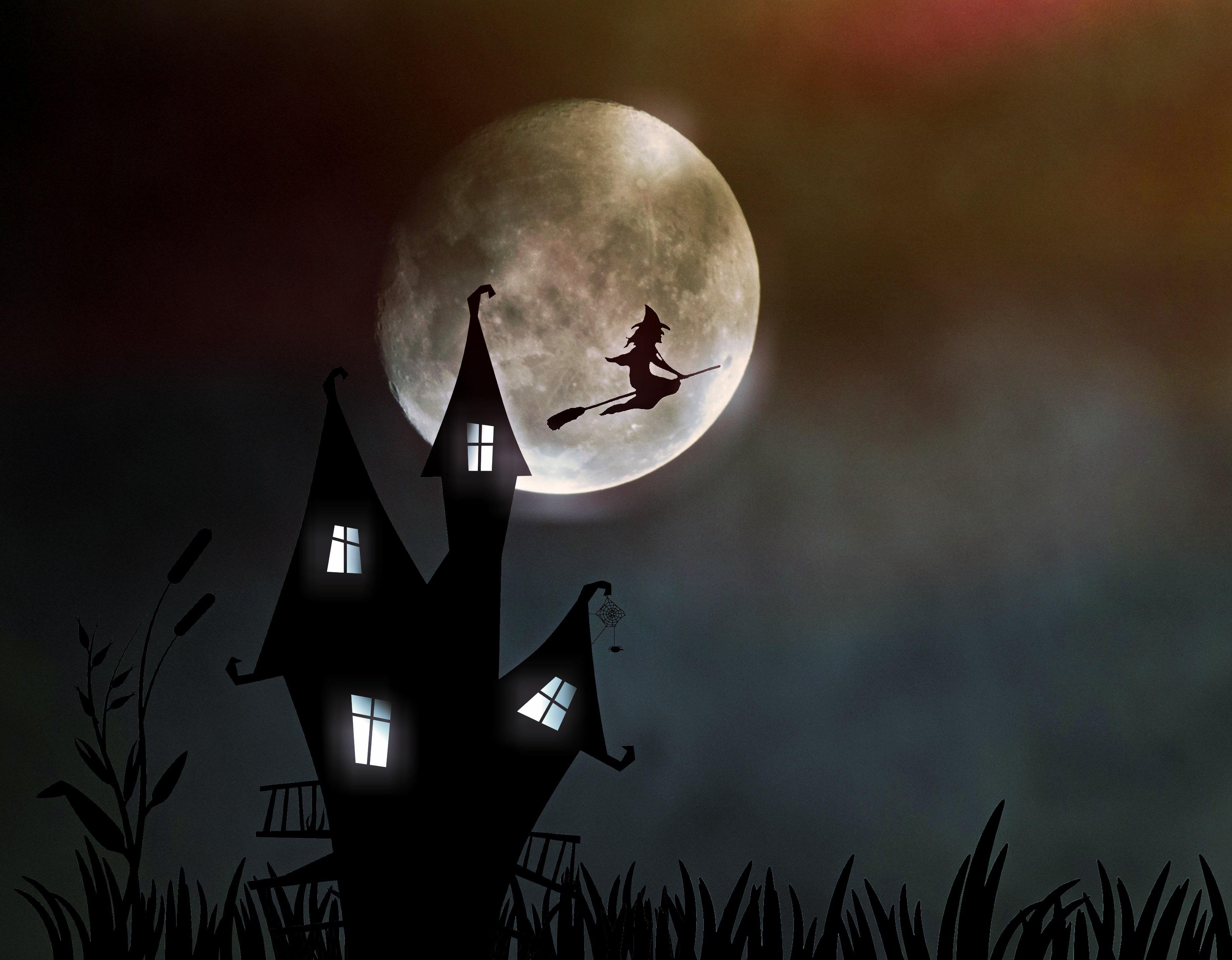 Нарисовать дом на луне 1 класс окружающий. Ведьма на Хэллоуин. Замок ведьм. Дом ведьмы. Домик ведьмы.