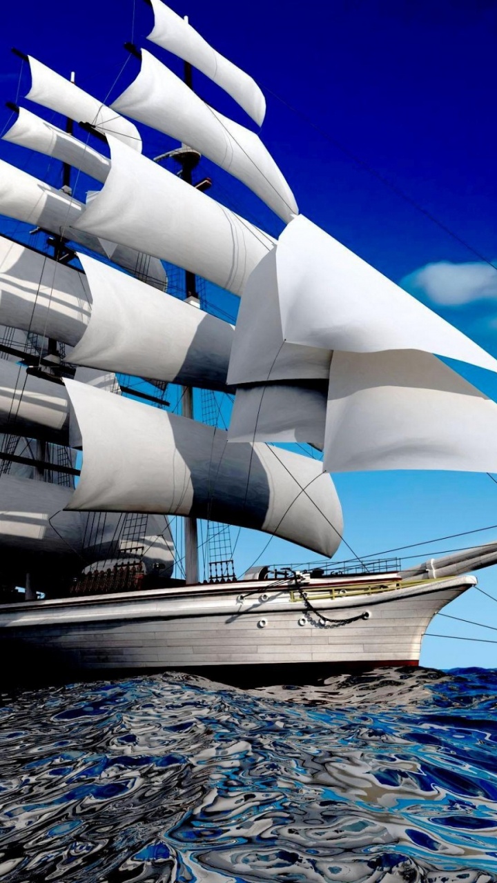 Обои корабль, баркентины, парусник, лодка, клипер в разрешении 720x1280