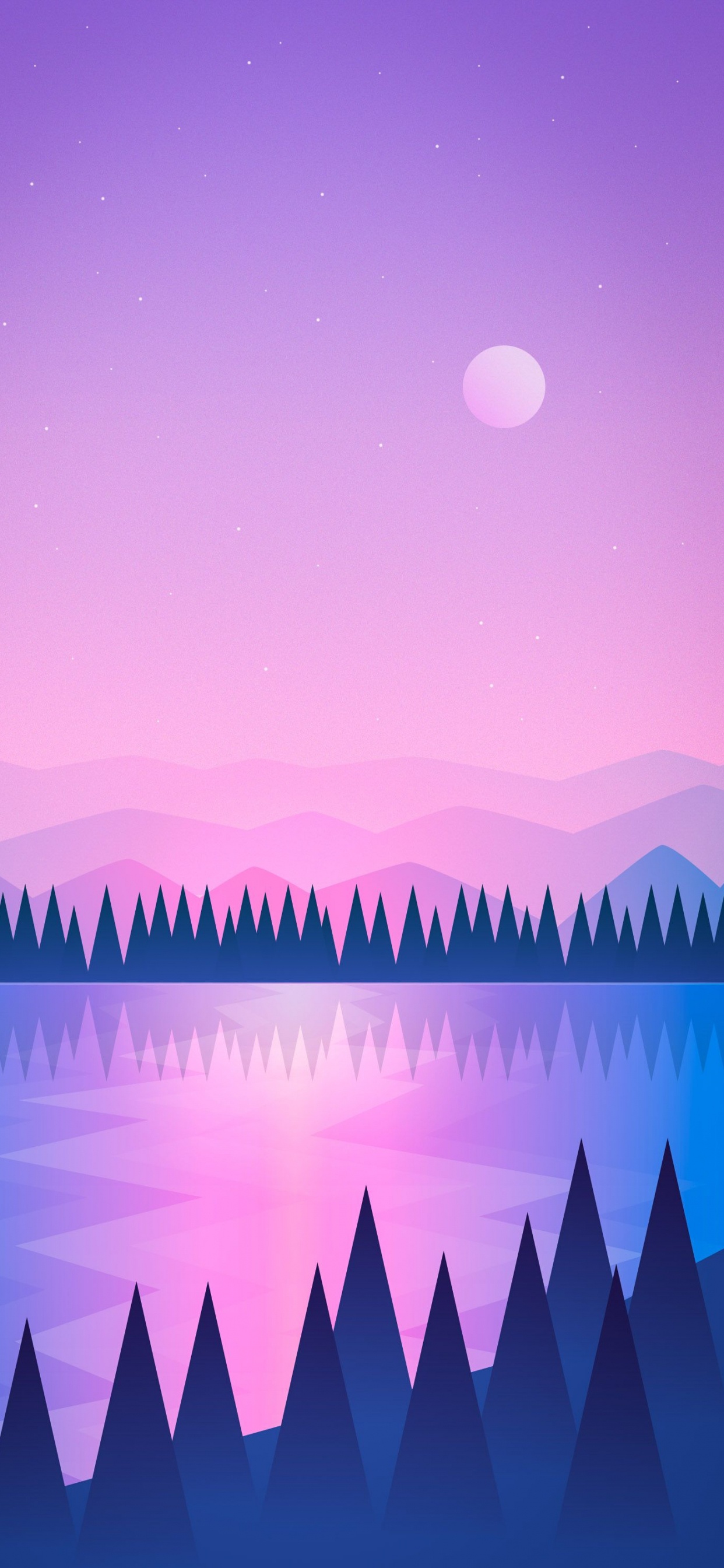 Обои атмосфера, гора, луна, мир, свет в разрешении 1242x2688