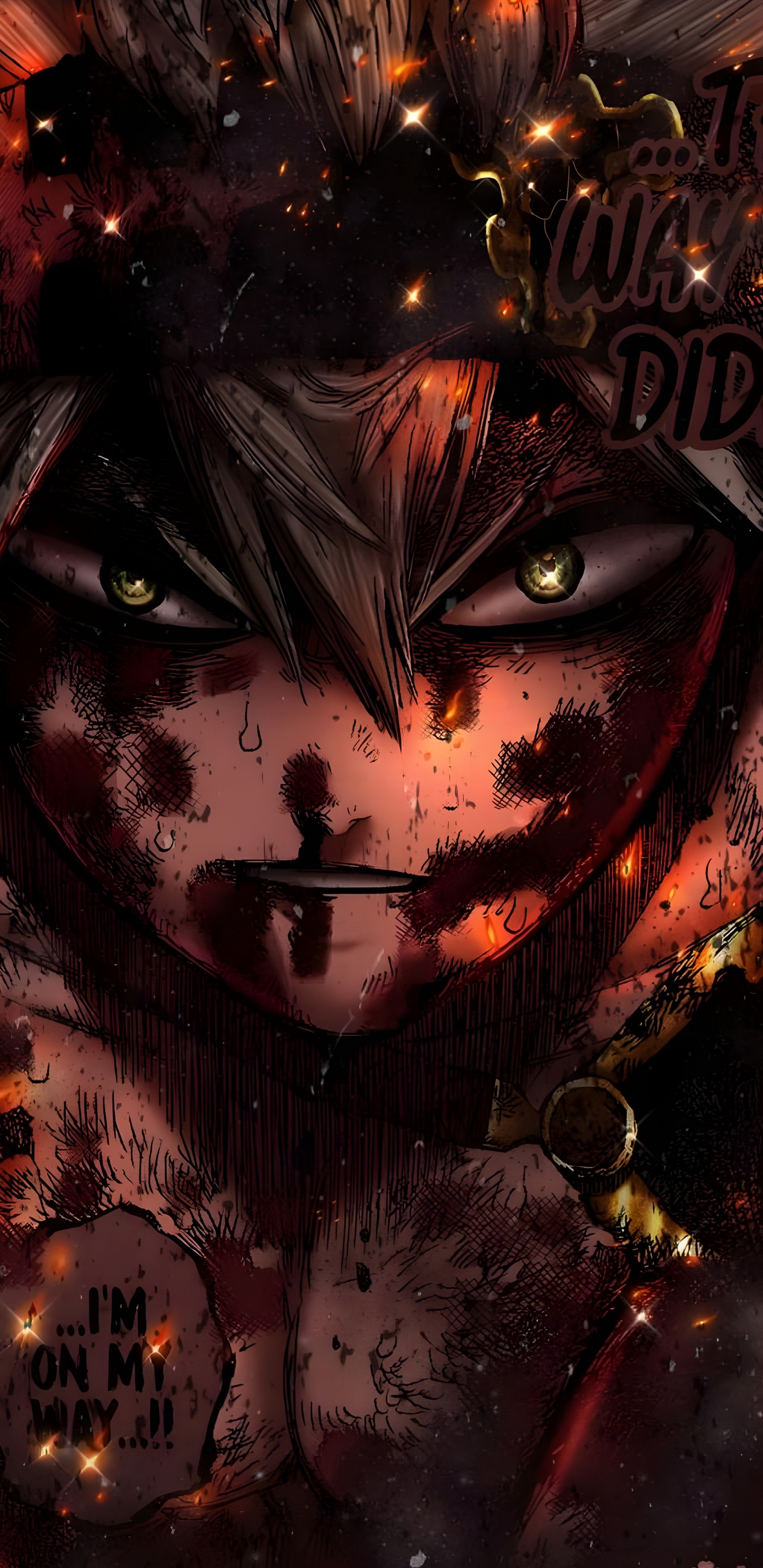 Обои темнота, олений рог, черный клевер, рукав, аниме в разрешении 1440x2960