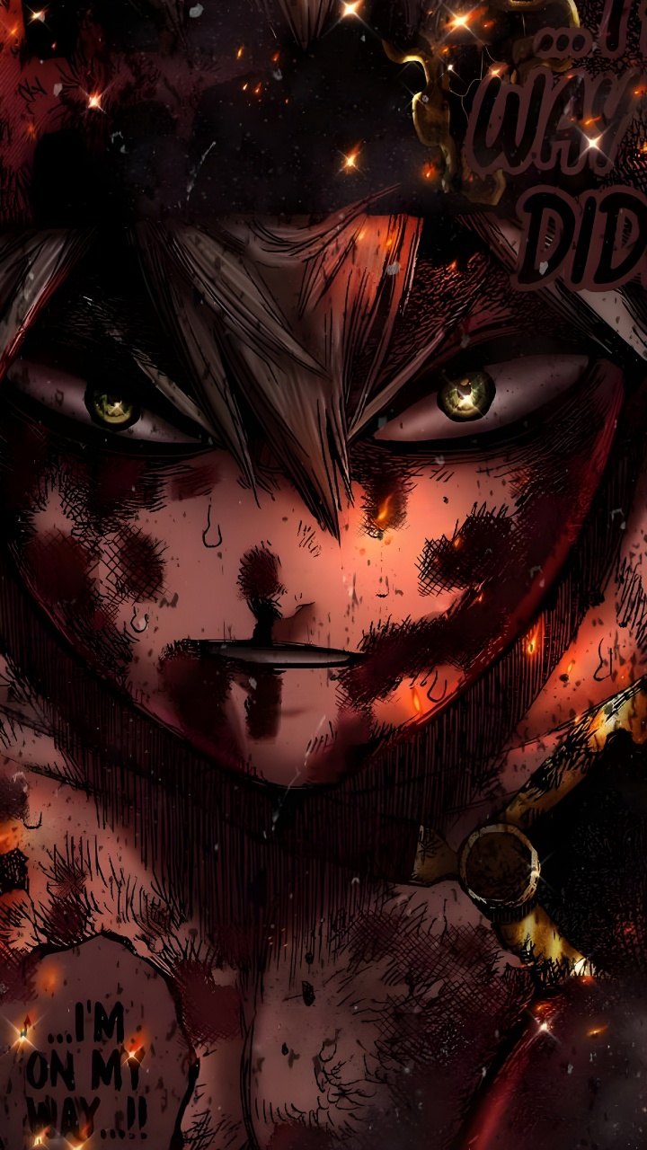 Обои темнота, олений рог, черный клевер, рукав, аниме в разрешении 720x1280