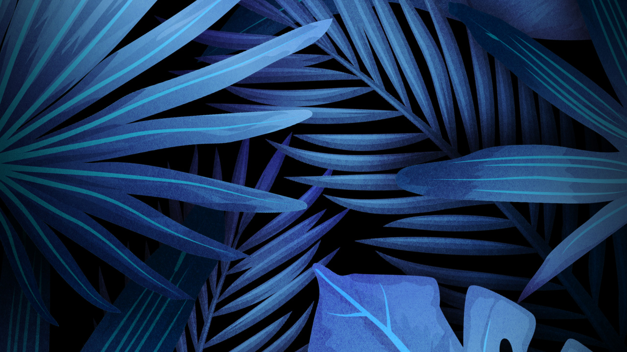 Обои Флора, арт, свет, синий, ботаники в разрешении 1280x720