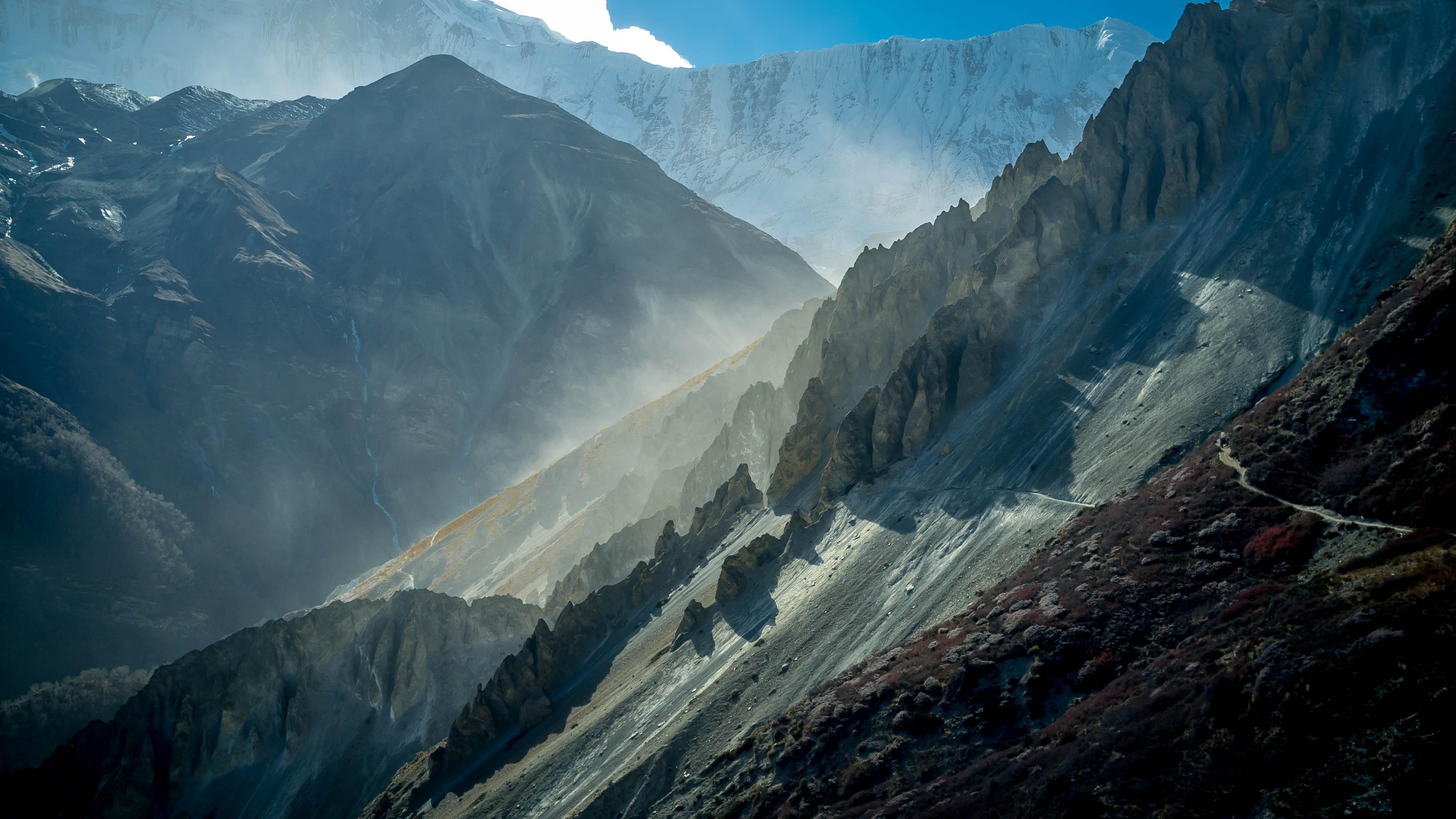 Обои горный рельеф, гора, горный хребет, природа, хребет в разрешении 3840x2160