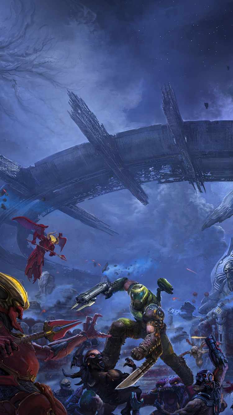 Обои Погибель Вечную, doom, На QuakeCon, gamescom, пакет расширения в разрешении 750x1334