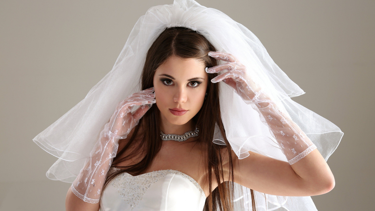 Обои свадьба, подвенечное платье, фата, Аксессуар для новобрачных, красота в разрешении 1280x720