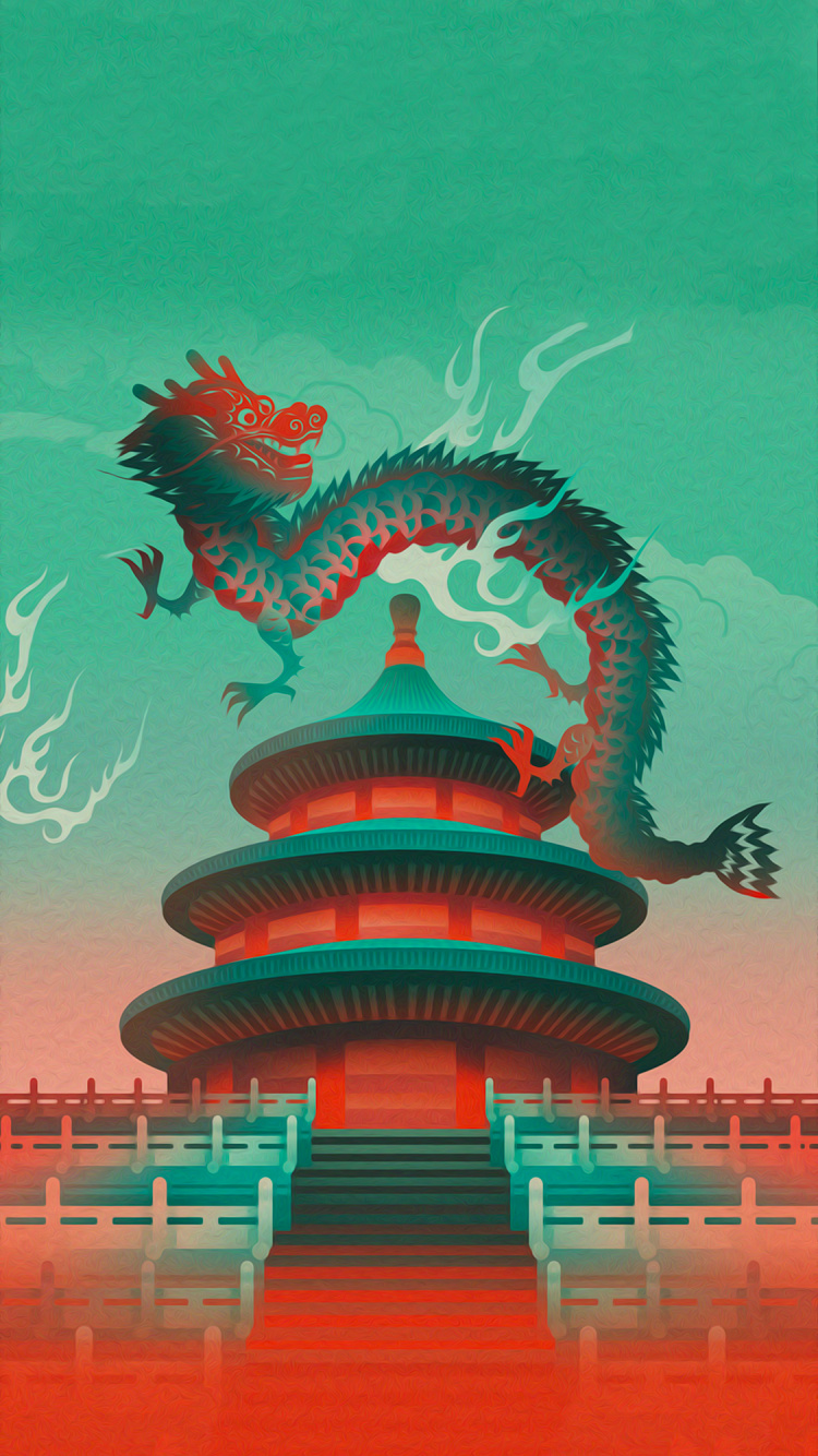 Обои арт, иллюстрация, постер, японское искусство, дизайн в разрешении 750x1334