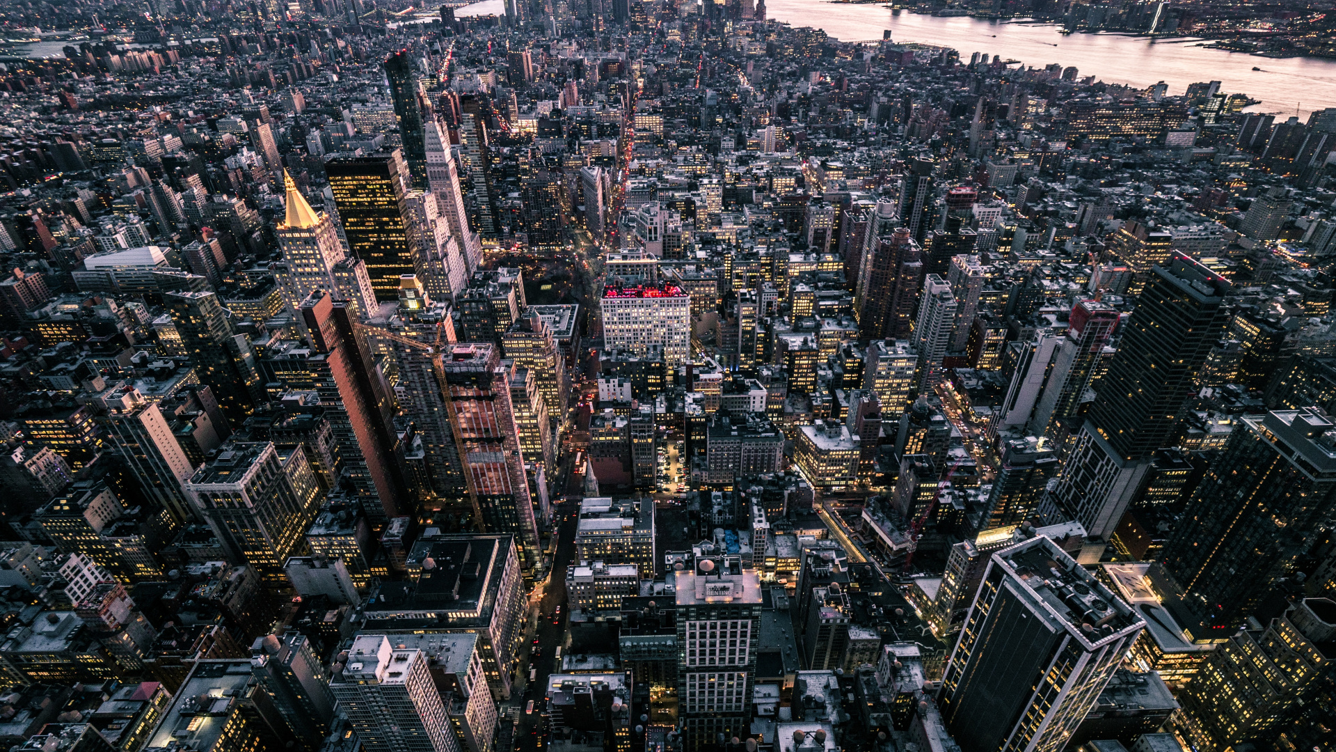 Обои Нью-Йорк, Эмпайр Стейт Билдинг, город, городской пейзаж, городской район в разрешении 1920x1080