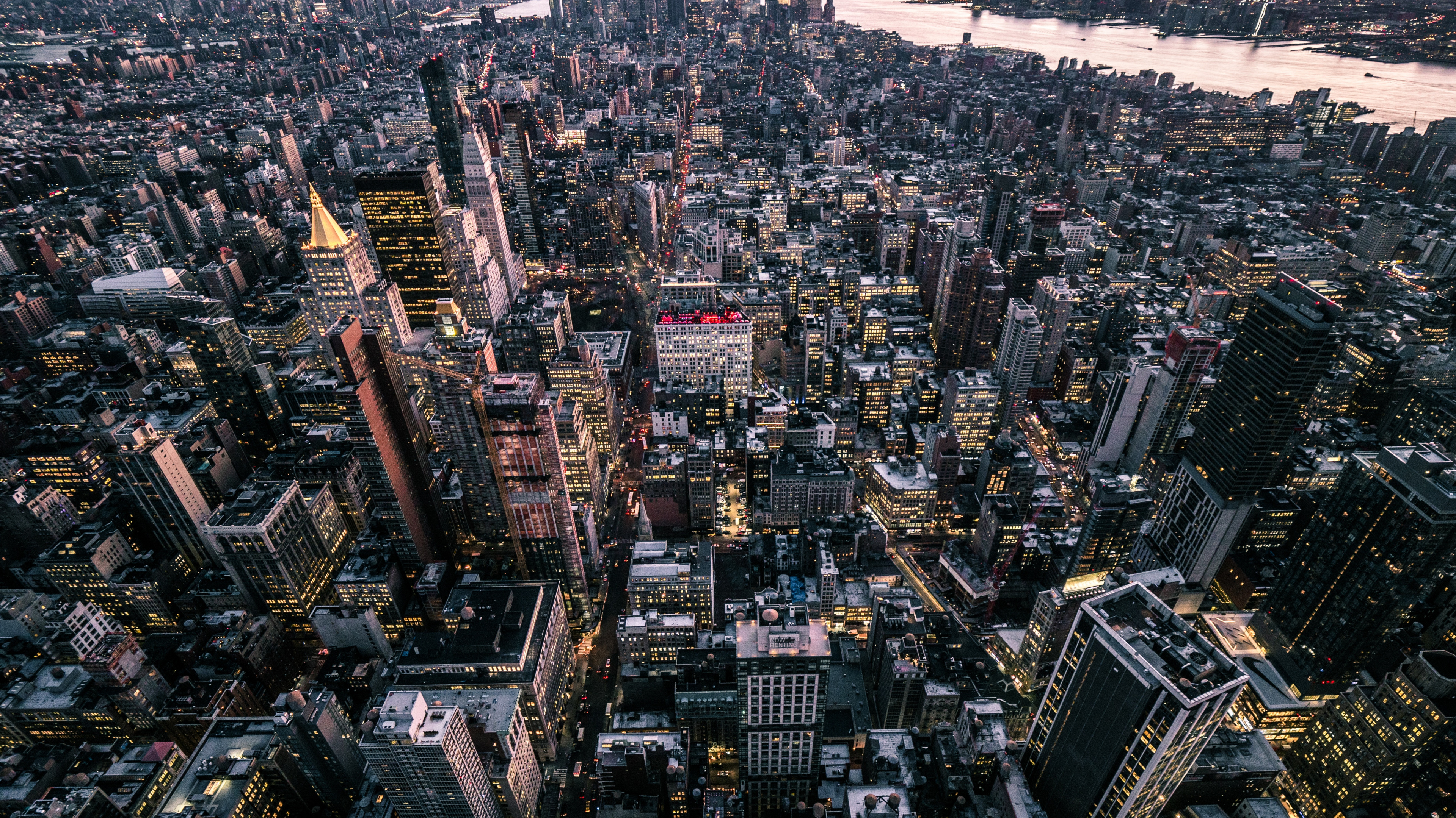 Обои Нью-Йорк, Эмпайр Стейт Билдинг, город, городской пейзаж, городской район в разрешении 3840x2160