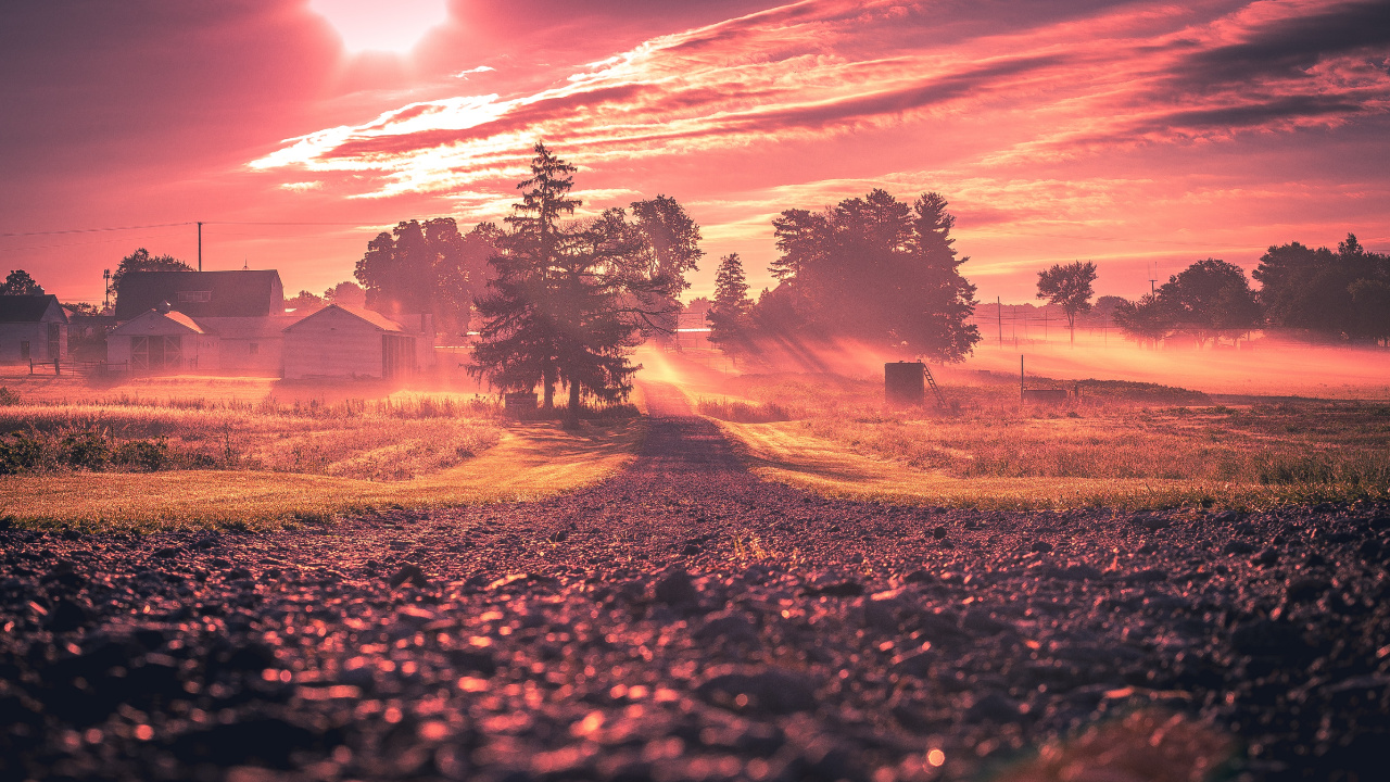 Обои восход солнца, закат, природа, природный ландшафт, облако в разрешении 1280x720