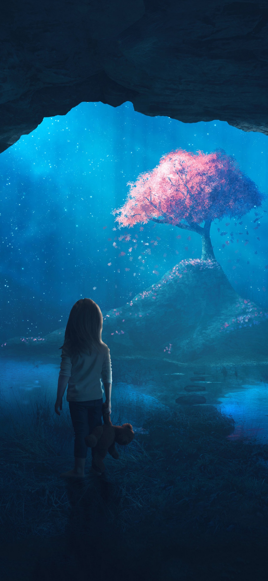 Обои вода, умереть от короны, мир, лазурный, водоем в разрешении 1125x2436