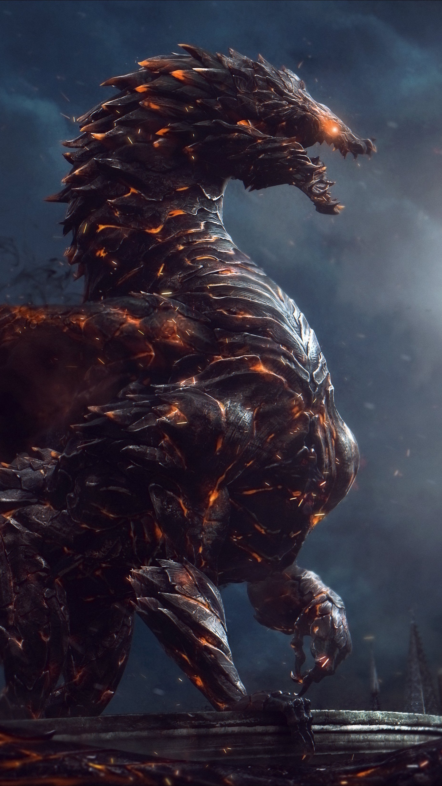 Обои В Castlevania лордов тени 2, В Castlevania лордов тени, Дракула, компания Konami, дракон в разрешении 1440x2560