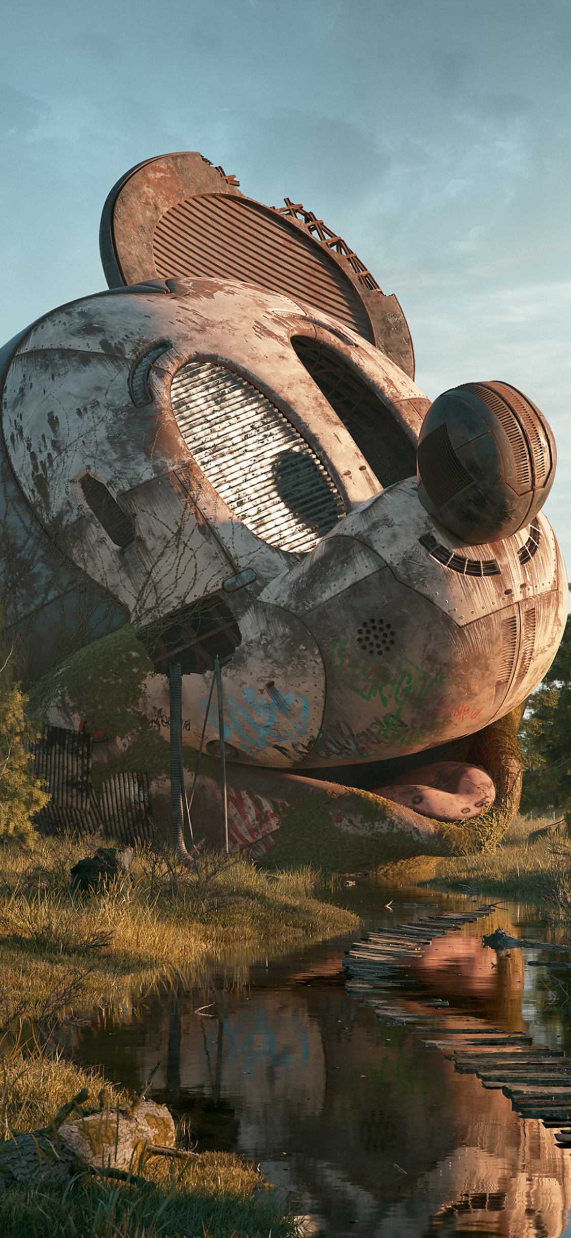 Обои заброшенные места в Диснее, город-призрак, Городской разведка, парк развлечений, Уолт Дисней в разрешении 1125x2436