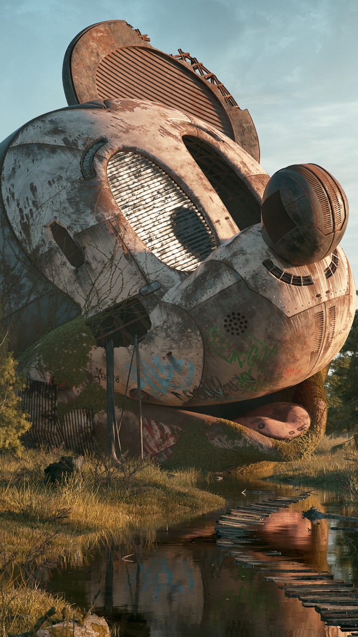 Обои заброшенные места в Диснее, город-призрак, Городской разведка, парк развлечений, Уолт Дисней в разрешении 720x1280