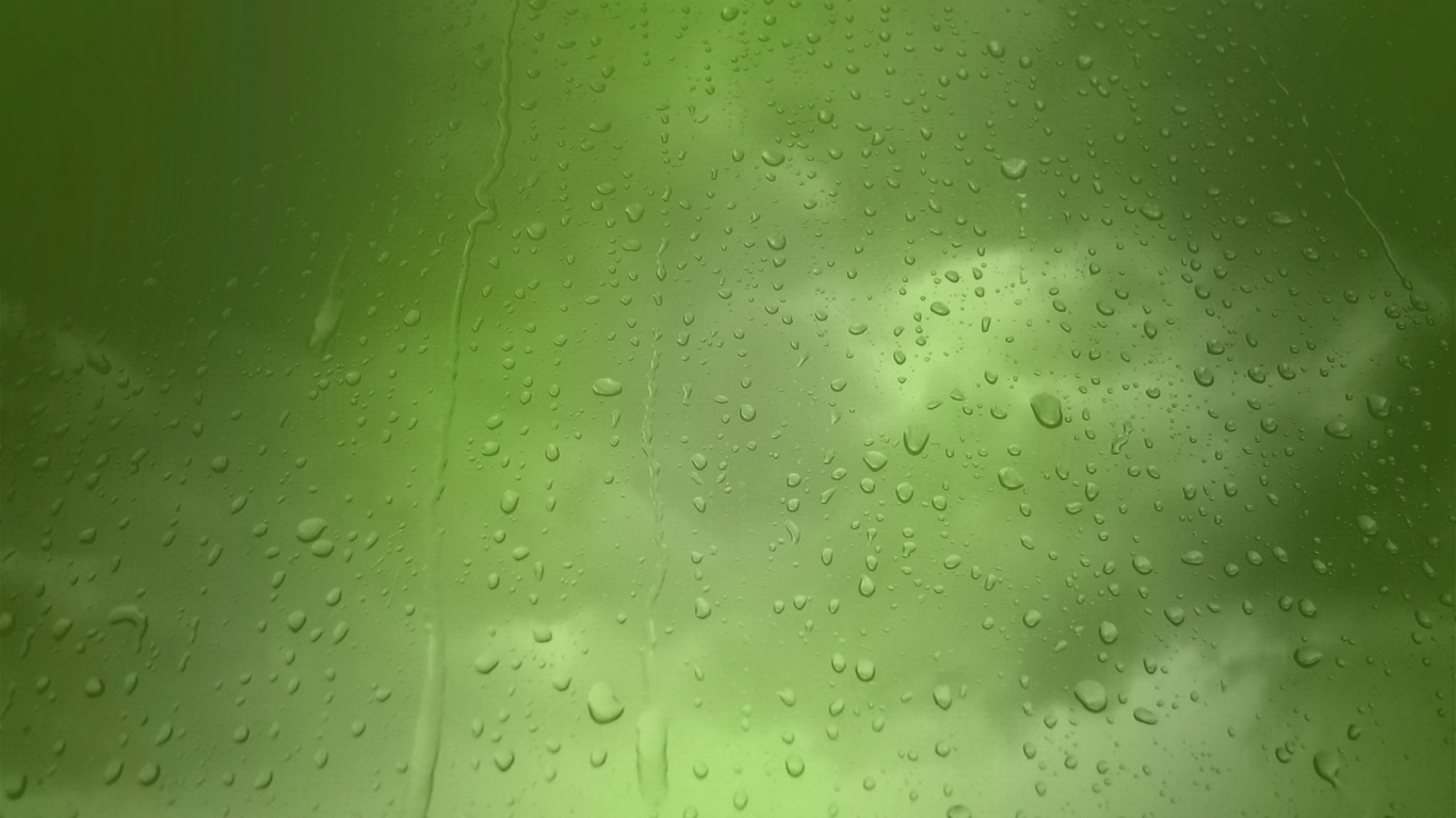 Обои зеленый дождь, дождь, зеленый, вода, влага в разрешении 1366x768