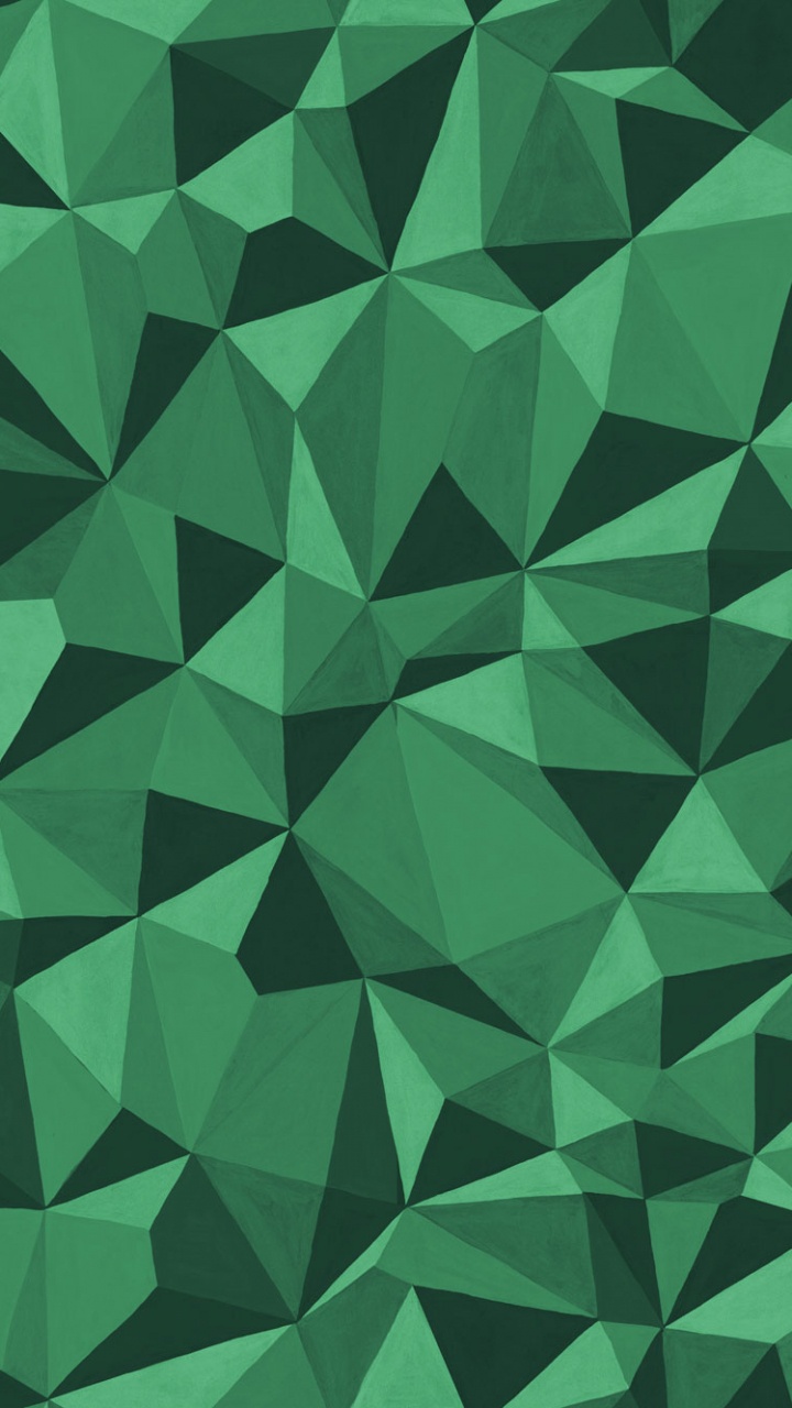 Обои зеленый, узор, дизайн, симметрия, треугольник в разрешении 720x1280