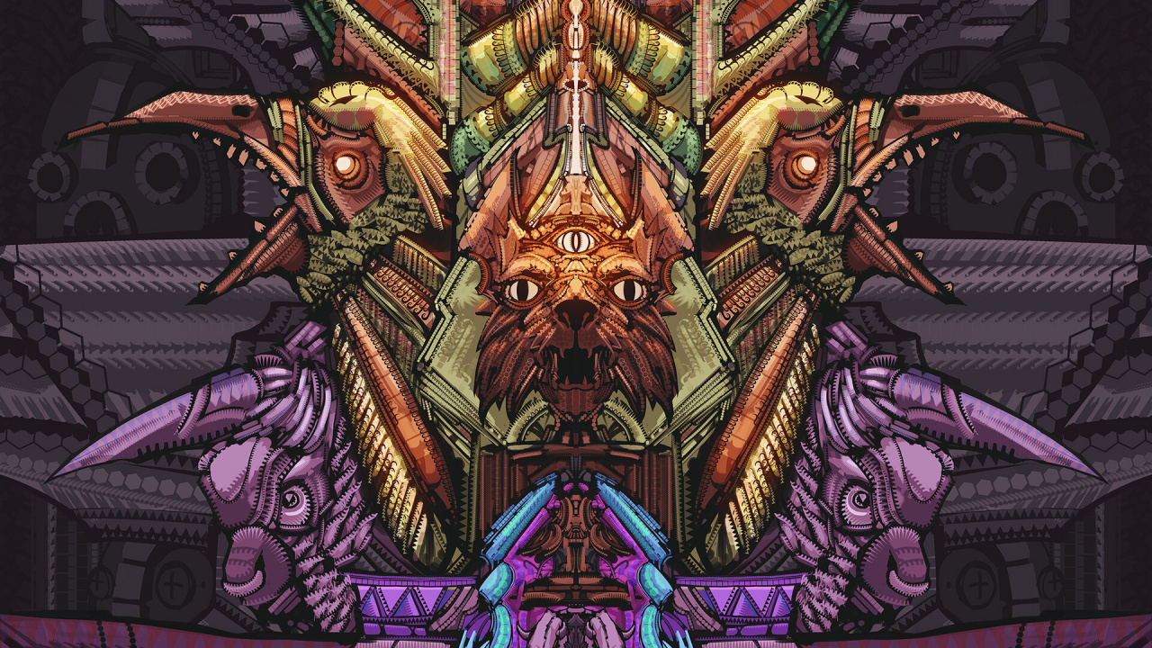 Обои иллюстрация, симметрия, арт, графический дизайн, фикция в разрешении 1280x720