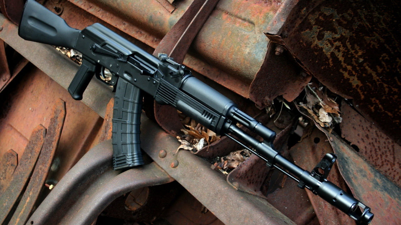 Обои ак-74, орудие, огнестрельное оружие, винтовка, триггер в разрешении 1280x720