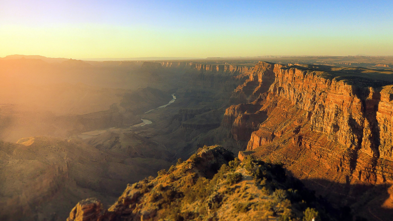 Обои национальный парк Гранд каньон, большой каньон, национальный парк, парк, бесплодные земли в разрешении 1366x768