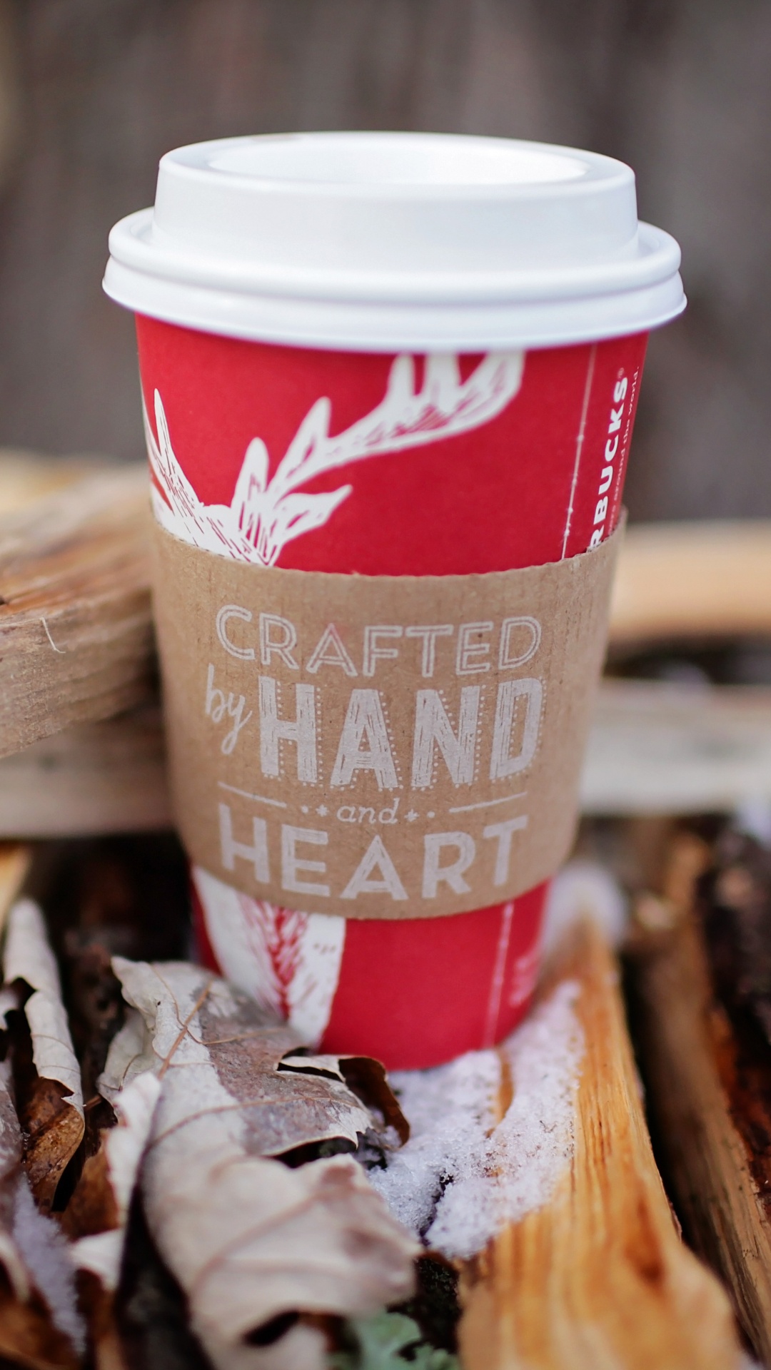 Обои кофе, горячий шоколад, старбеку, кофе эспрессо, древесина в разрешении 1080x1920