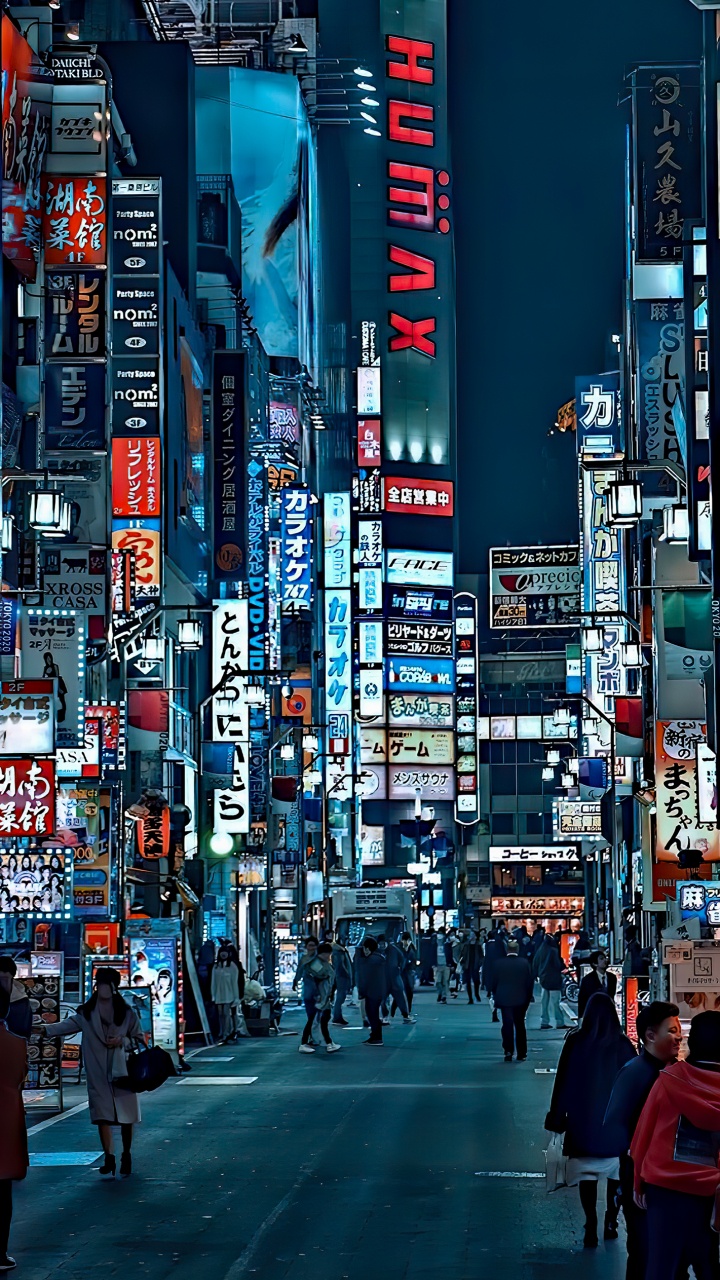 Обои городской район, небоскреб, пешеход, вышка, городской пейзаж в разрешении 720x1280