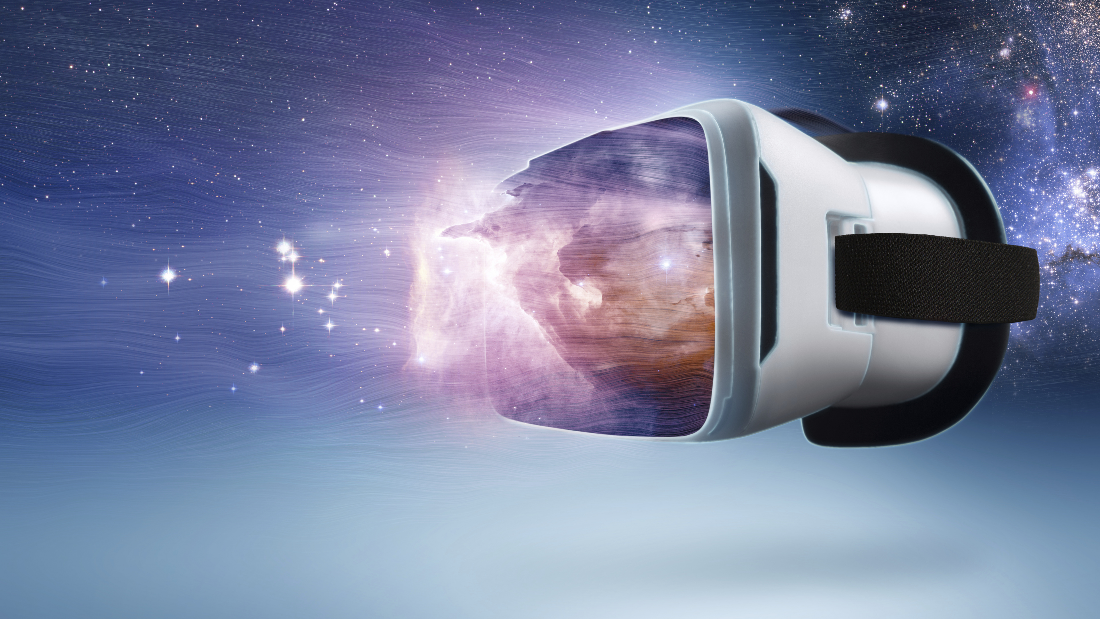 Обои виртуальная реальность, виртуальной реальности гарнитура, дополненная реальность, космическое пространство, космос в разрешении 3840x2160