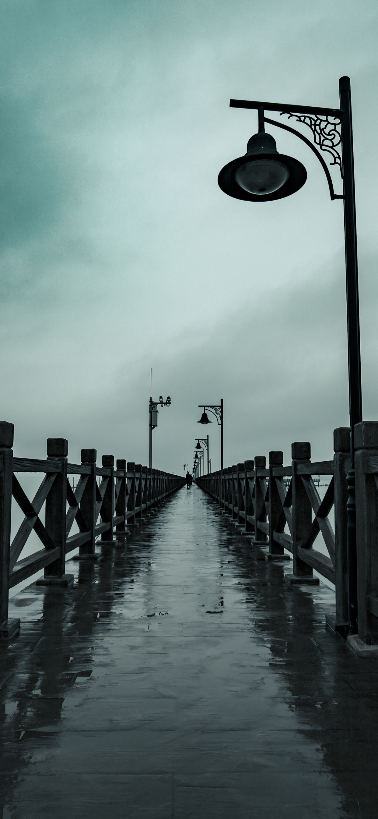 Обои облако, вода, уличный фонарь, освещение, осветительная арматура в разрешении 1242x2688