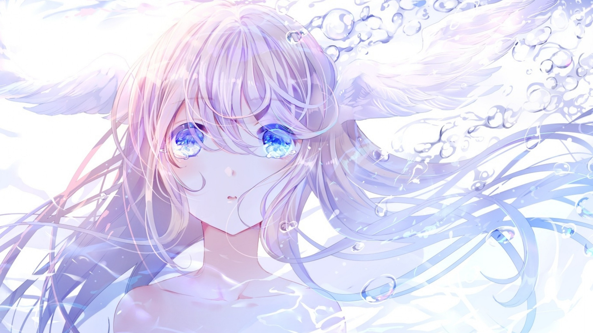 Обои аниме, Miyamizu Mitsuha, нос, искусство, голова в разрешении 1920x1080