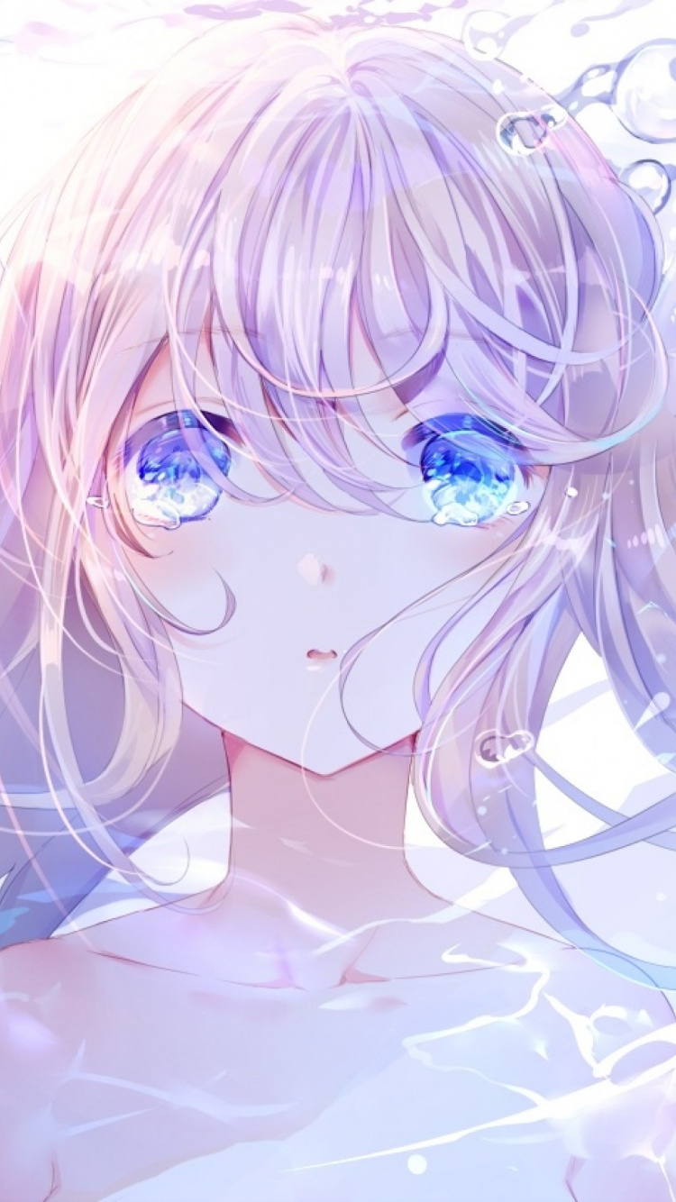 Обои аниме, Miyamizu Mitsuha, нос, искусство, голова в разрешении 750x1334