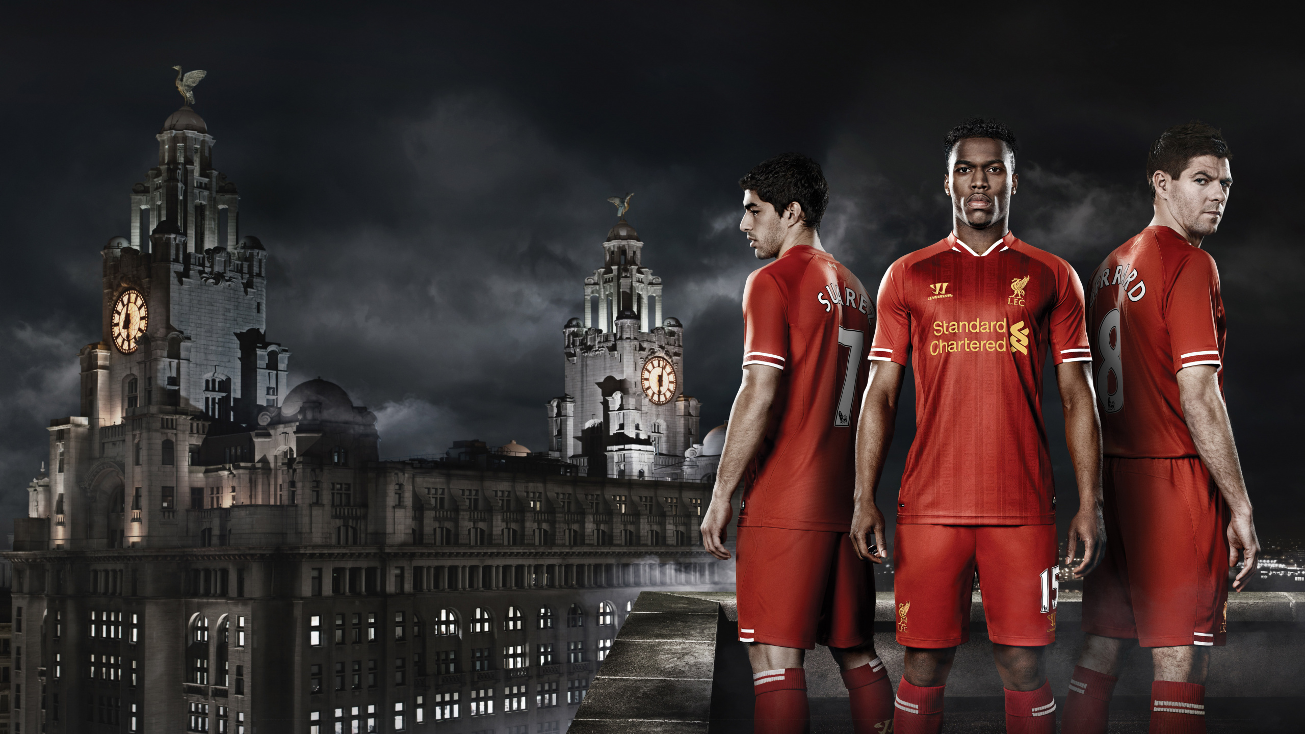 Обои Луис Surez, Даниэль Старридж, Ливерпуль ФК, форма, Футбольный игрок в разрешении 2560x1440