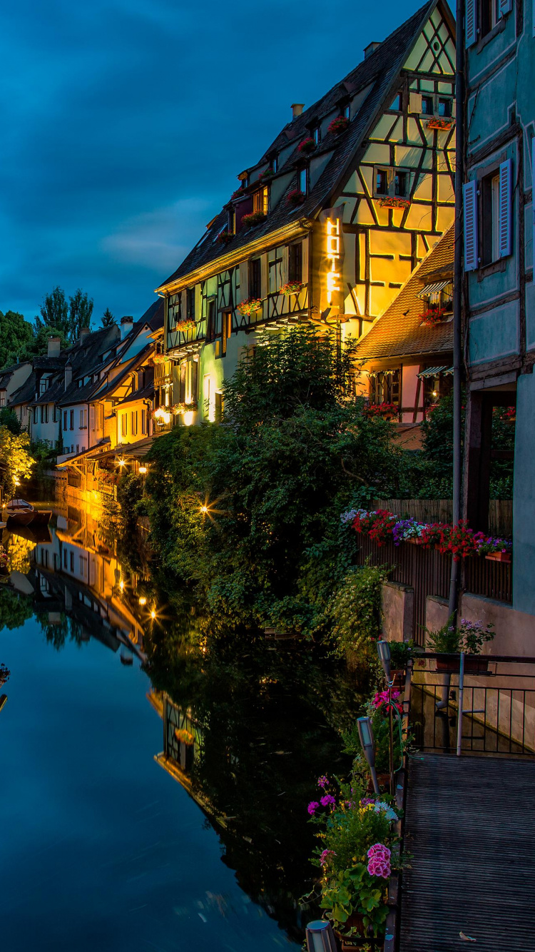 Обои маленькая Венеция, Венеция, Страсбург, канал, водный путь в разрешении 750x1334