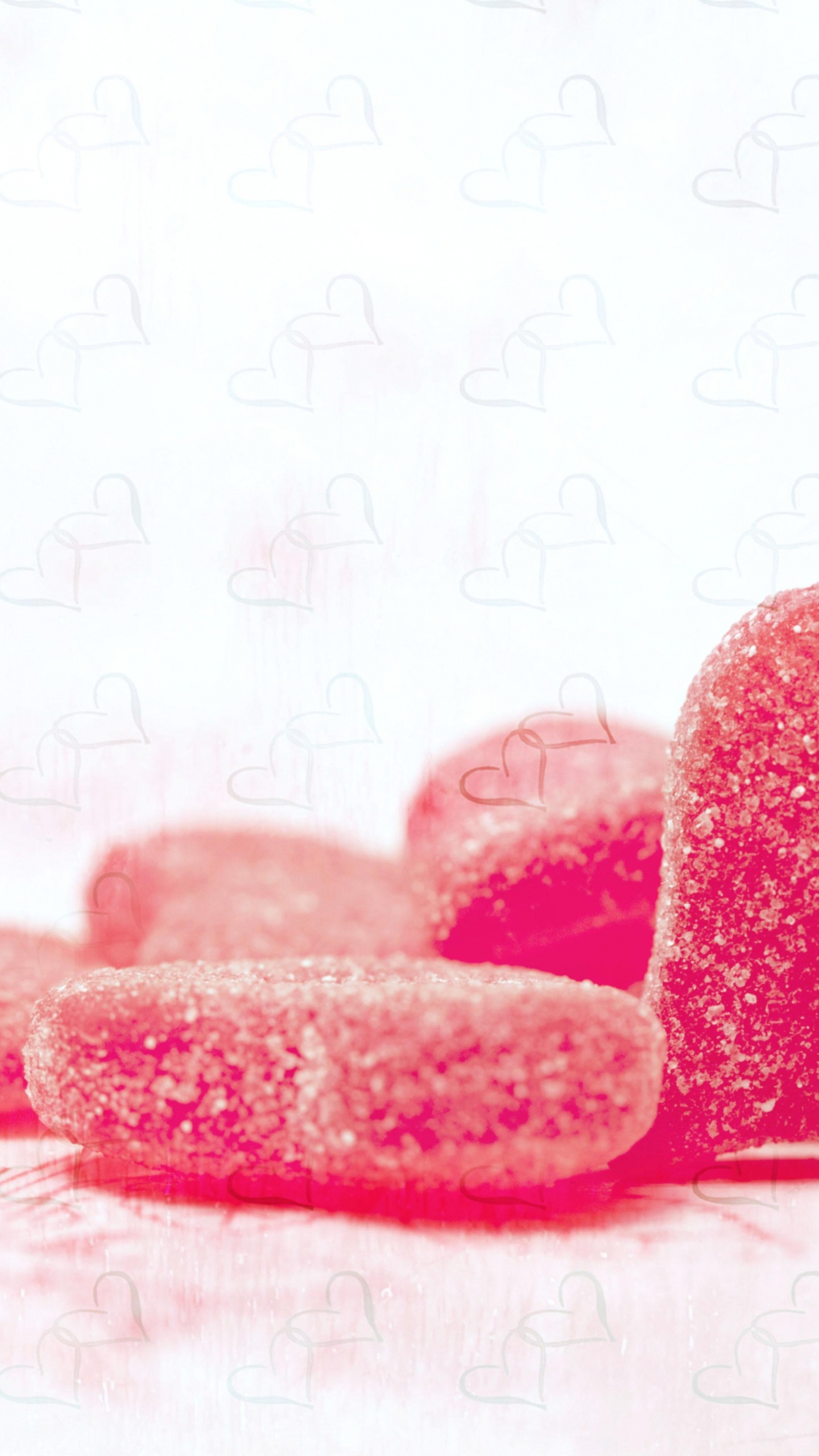 Обои сердце, конфеты мармеладные, любовь, Гиппопотамы День Рождения, губа в разрешении 1440x2560