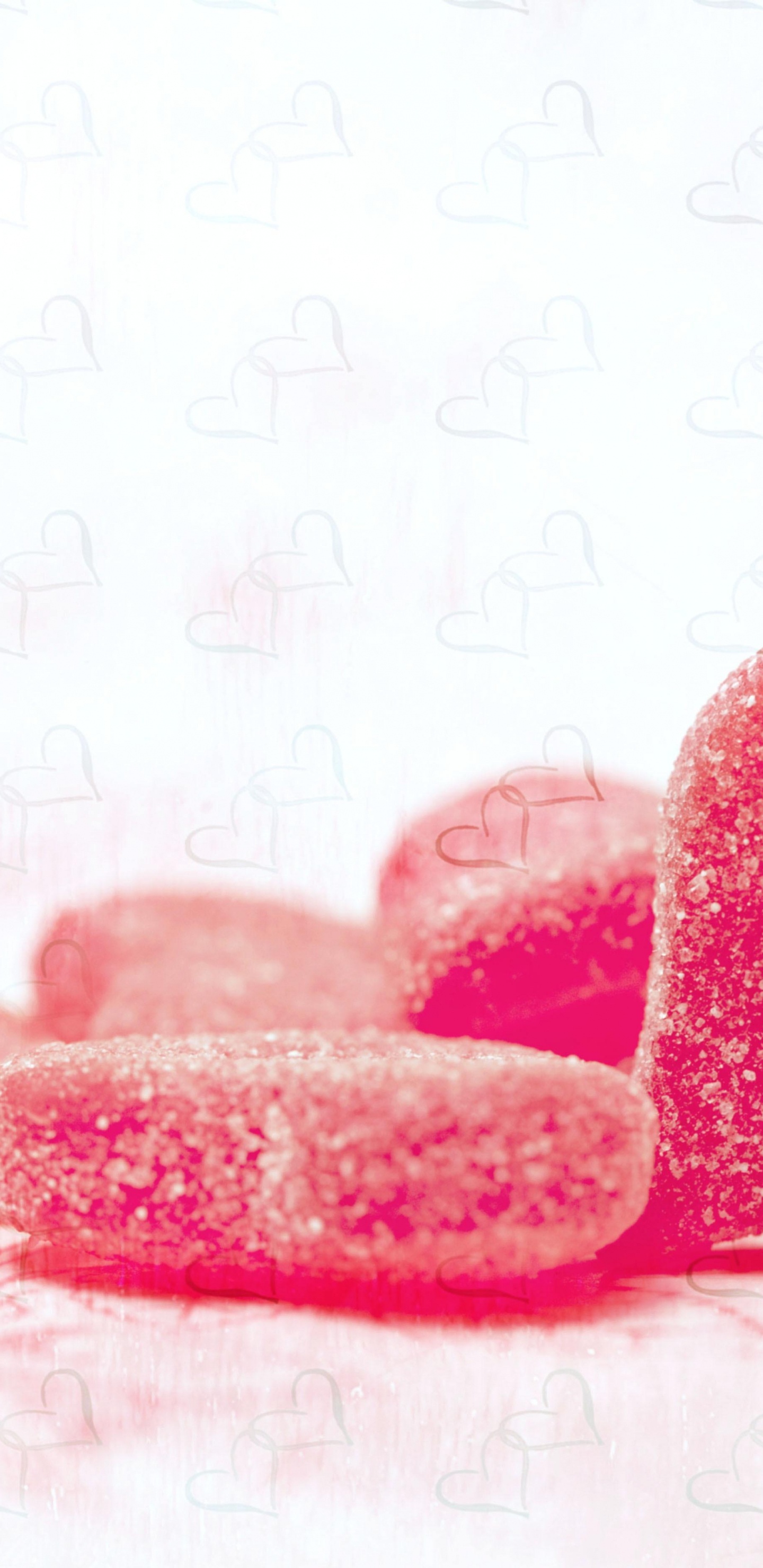 Обои сердце, конфеты мармеладные, любовь, Гиппопотамы День Рождения, губа в разрешении 1440x2960