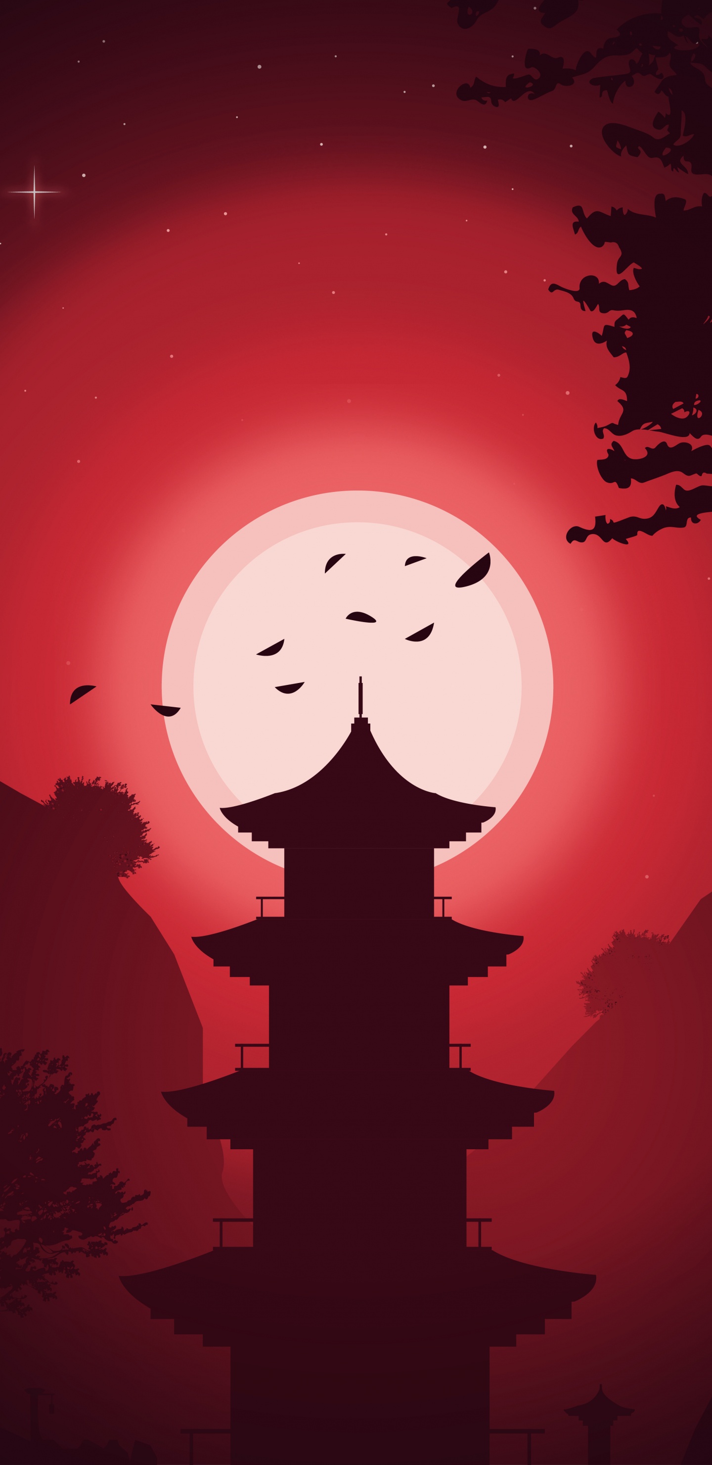 Обои ночь, небо, облако, иллюстрация, свет в разрешении 1440x2960