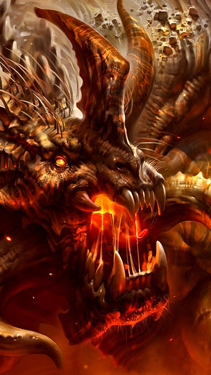 Обои дракон, фэнтези, демон, мифология, мифическое существо в разрешении 720x1280