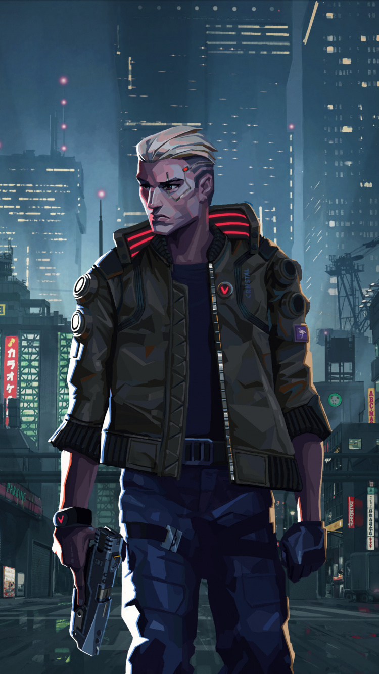 Обои Киберпанк, Киберпанк 2077, киберпанк 20220, видеоигры, киборг в разрешении 750x1334