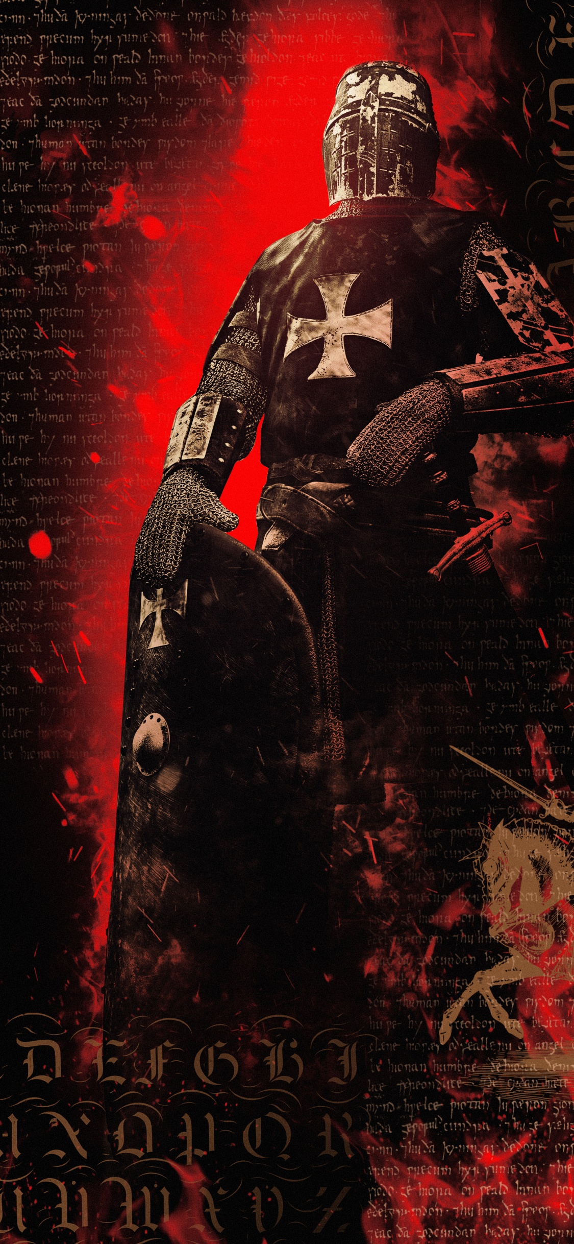 Обои постер, рукав, красный цвет, арт, обложка книги в разрешении 1125x2436