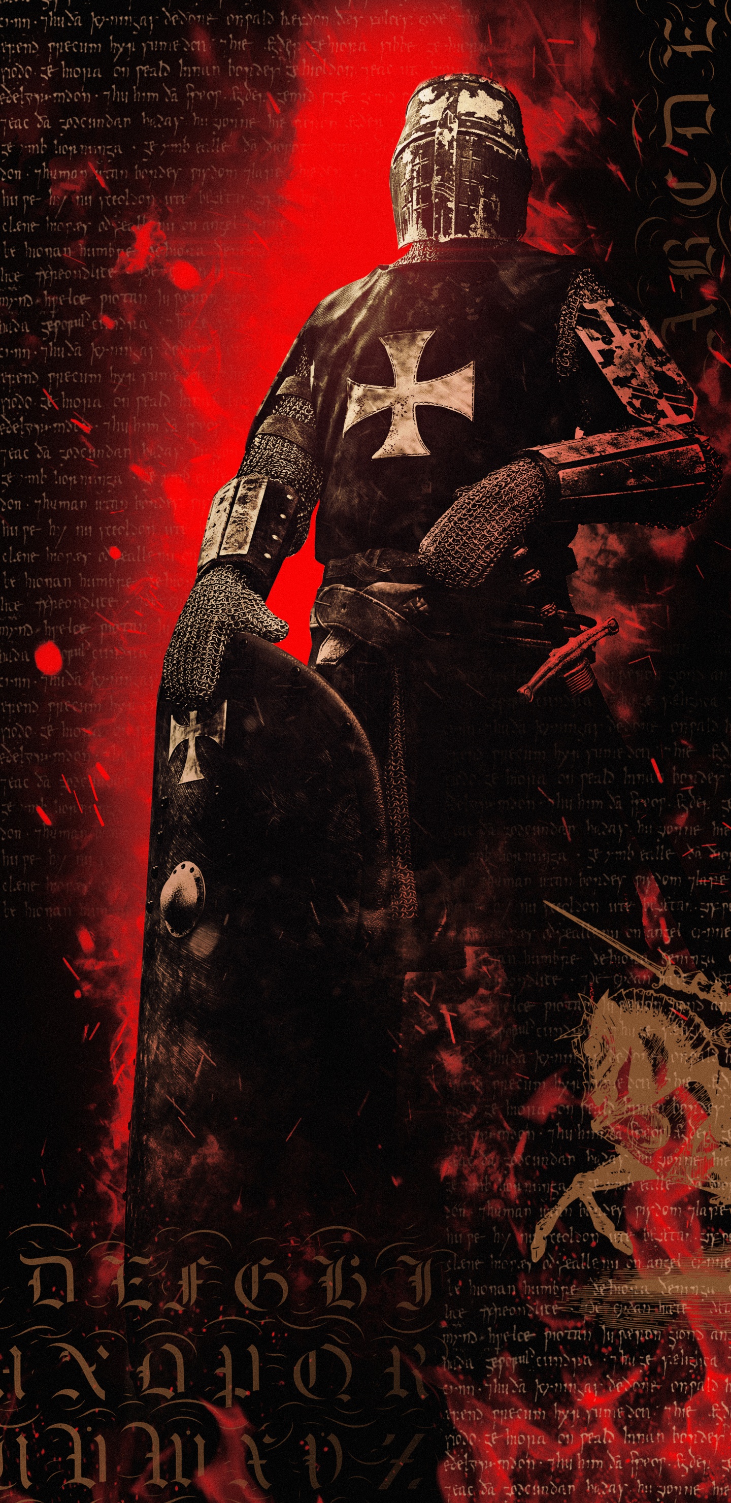 Обои постер, рукав, красный цвет, арт, обложка книги в разрешении 1440x2960