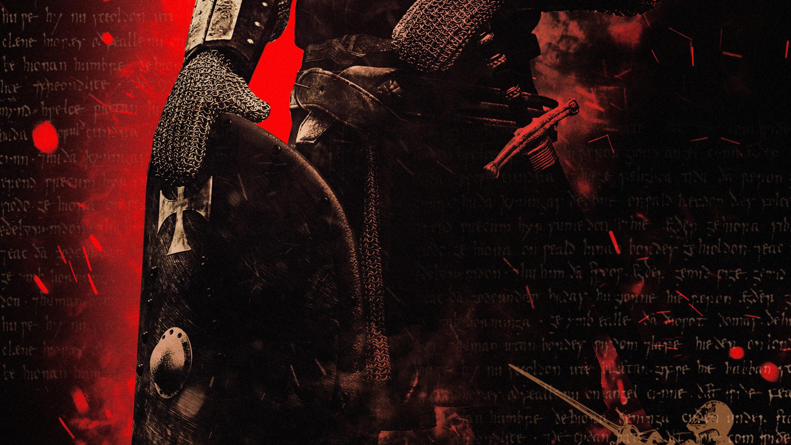 Обои постер, рукав, красный цвет, арт, обложка книги в разрешении 2560x1440