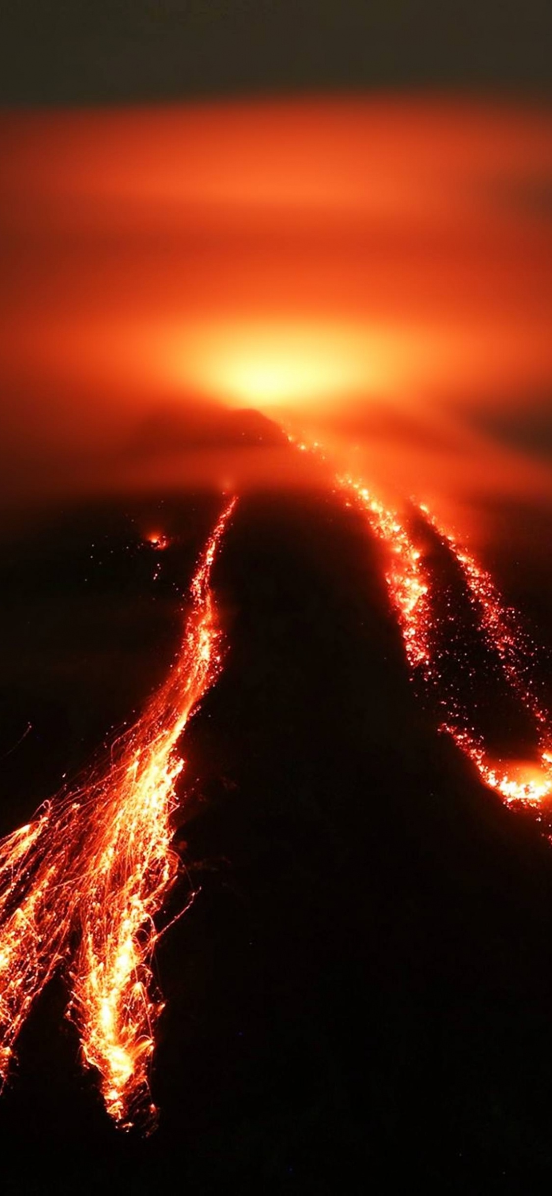 Обои вулкан, лава, Volcn де Колима, тепло, вулканического рельефа в разрешении 1125x2436