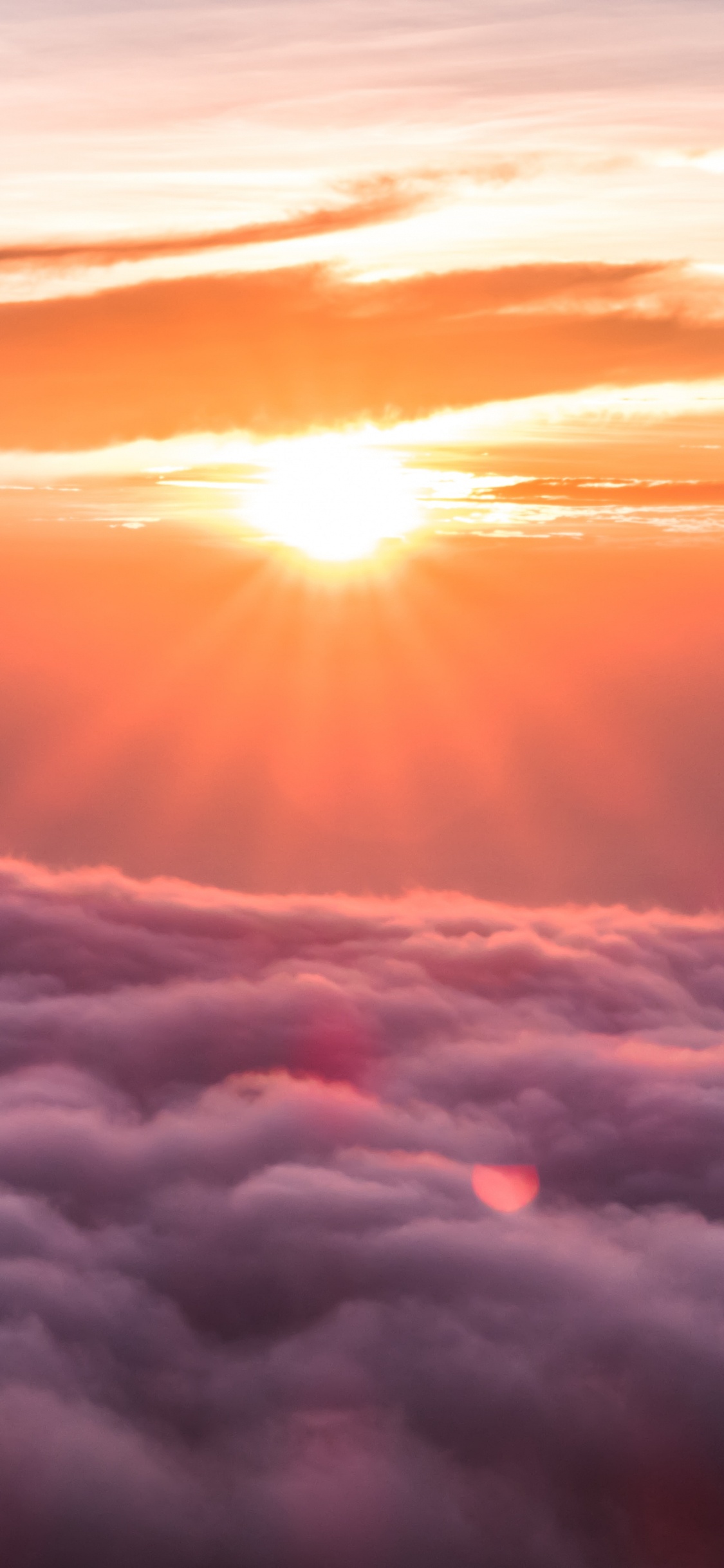 Обои облако, закат, восход солнца, дневное время, атмосфера в разрешении 1125x2436