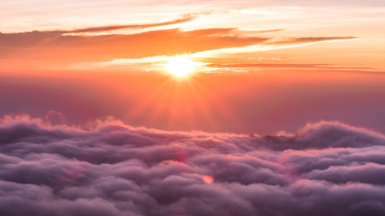 Обои облако, закат, восход солнца, дневное время, атмосфера в разрешении 1280x720