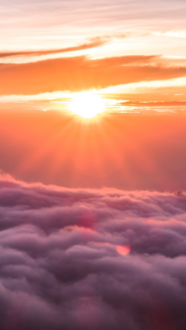 Обои облако, закат, восход солнца, дневное время, атмосфера в разрешении 720x1280