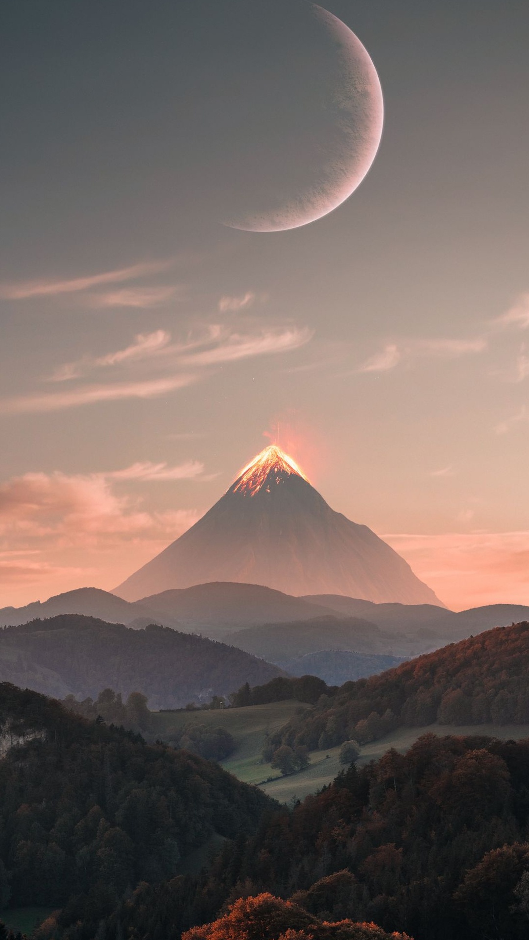 Обои Бленнервильская ветряная мельница, облако, атмосфера, гора, экорегион в разрешении 1080x1920