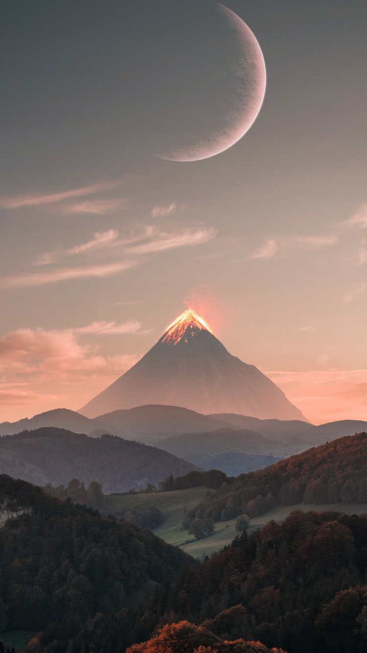 Обои Бленнервильская ветряная мельница, облако, атмосфера, гора, экорегион в разрешении 750x1334