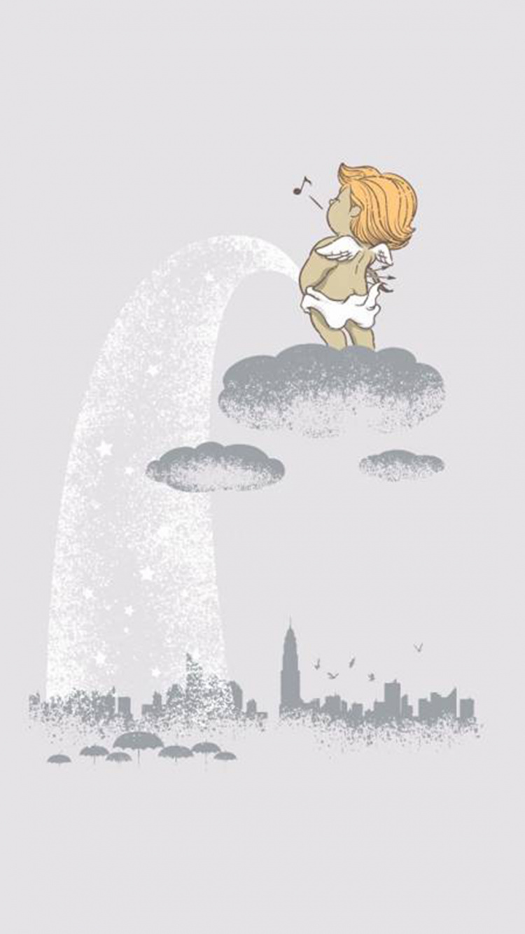 Обои ангел писает, иллюстрация, жидкий, арт, вода в разрешении 750x1334