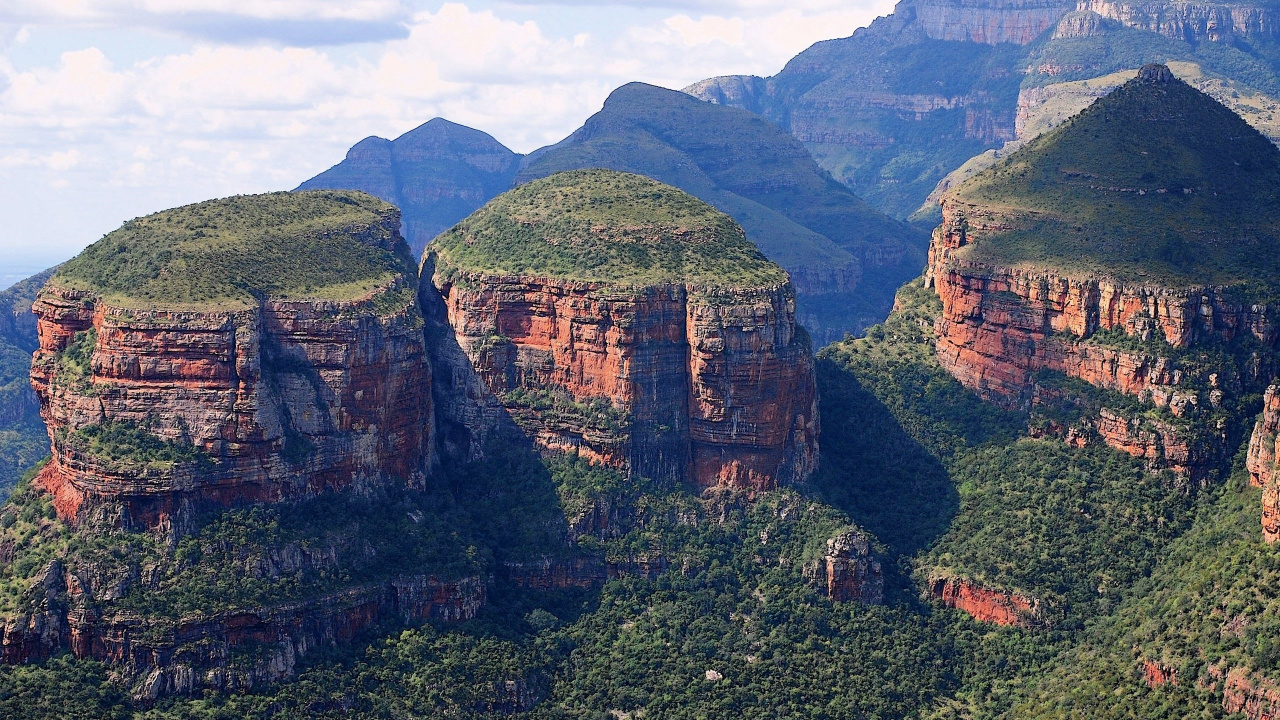 Обои три рондавели, Каньон Реки Блайд, каньон, откос, гора в разрешении 1280x720