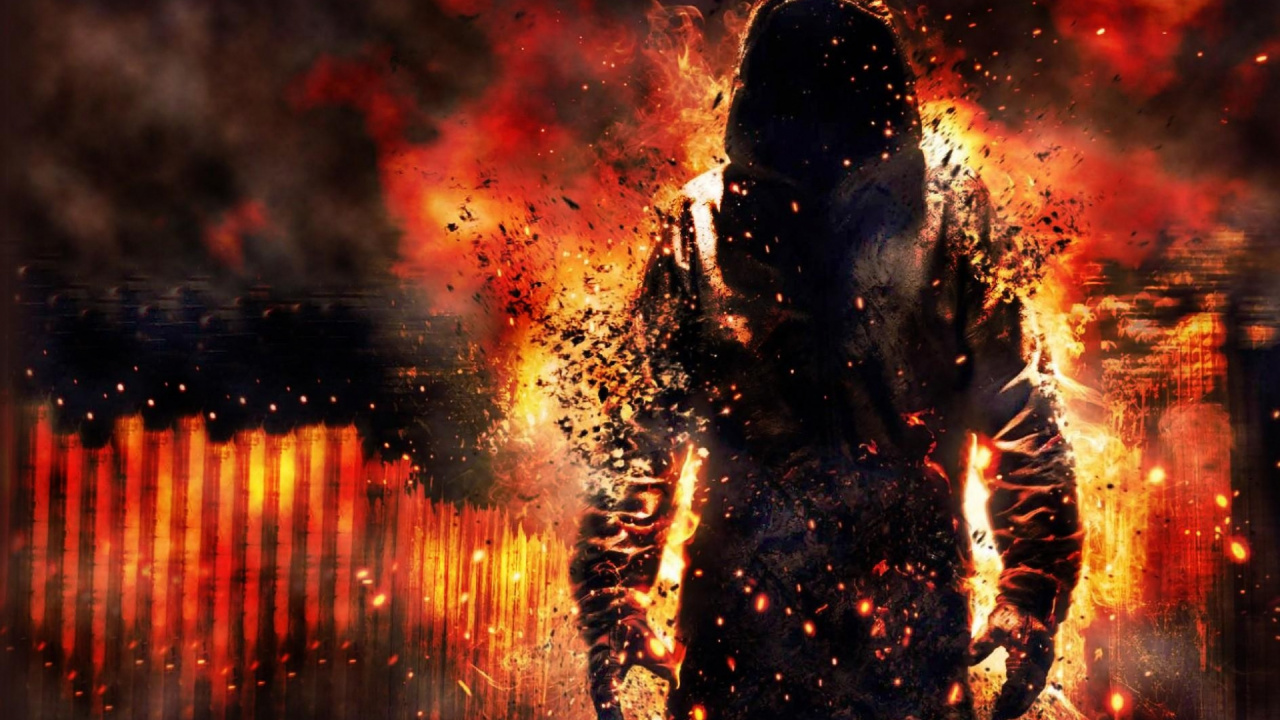 Обои огонь, тепло, спецэффекты, взрывчатое вещество, небо в разрешении 1280x720