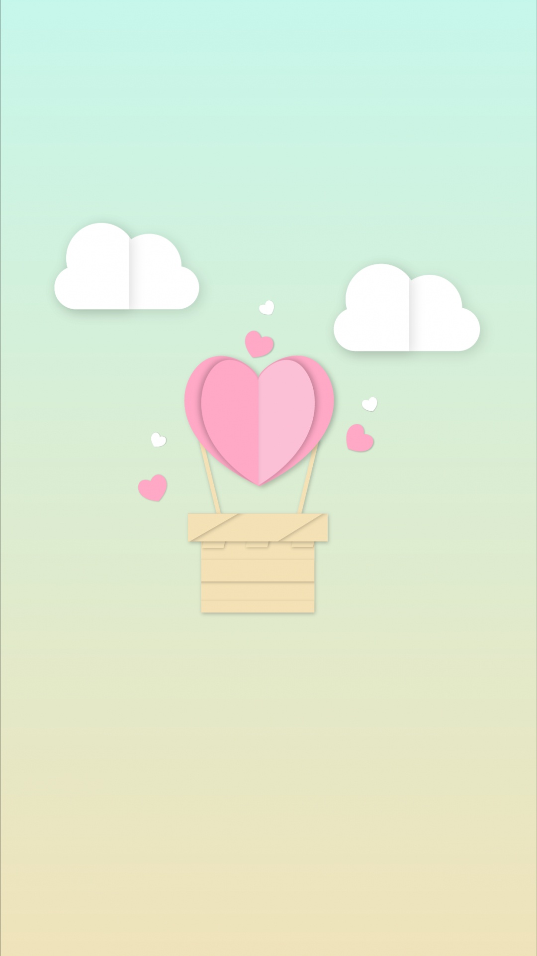 Обои сердце, воздушный шар, розовый, линия, ингредиент в разрешении 1080x1920