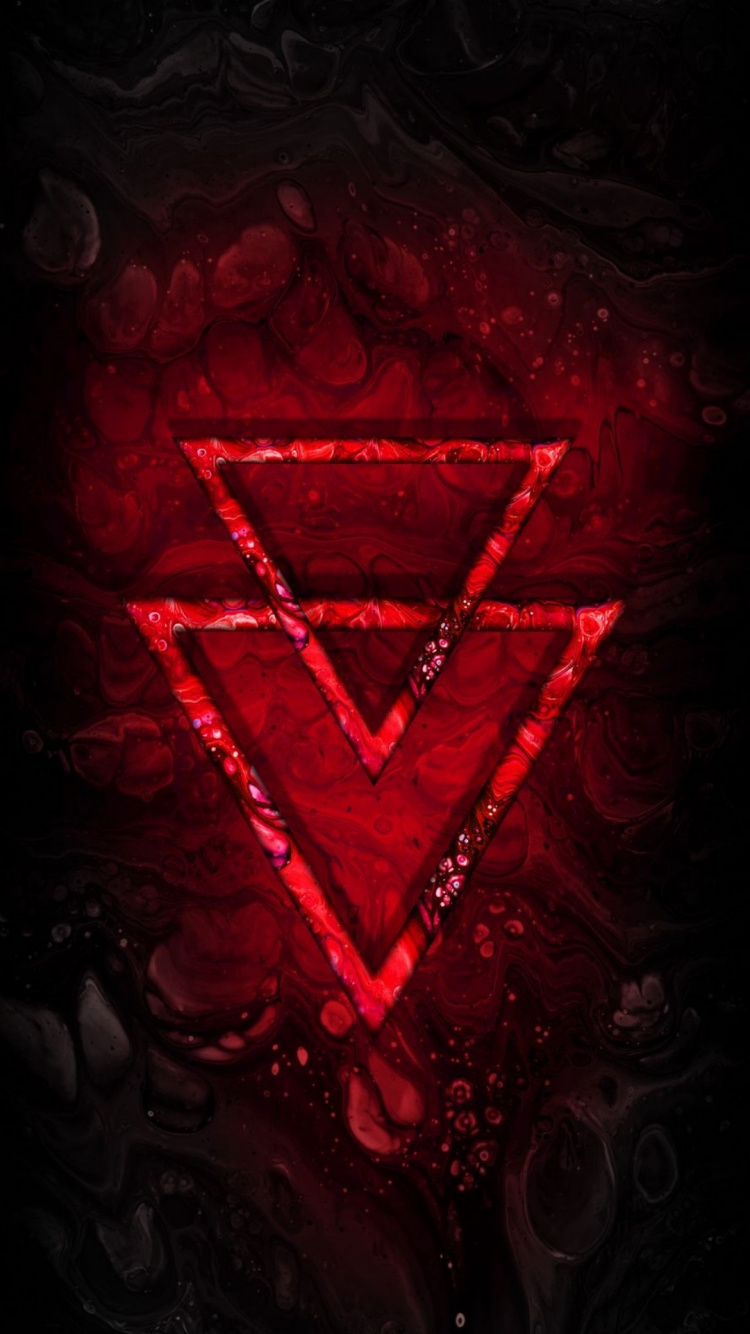 Обои темнота, глаз, человеческое тело, треугольник, пурпурный цвет в разрешении 750x1334