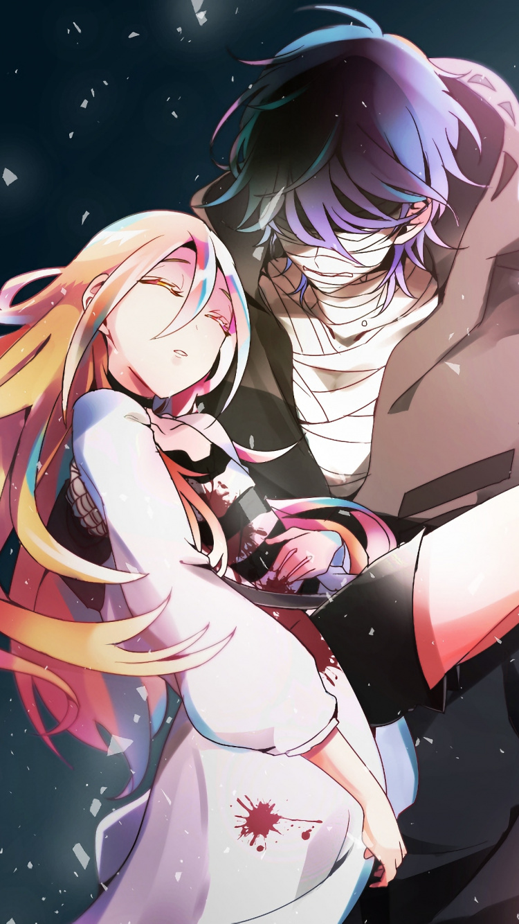 Обои ангел смерти, аниме, мультфильм, взаимодействие, иллюстрация в разрешении 750x1334